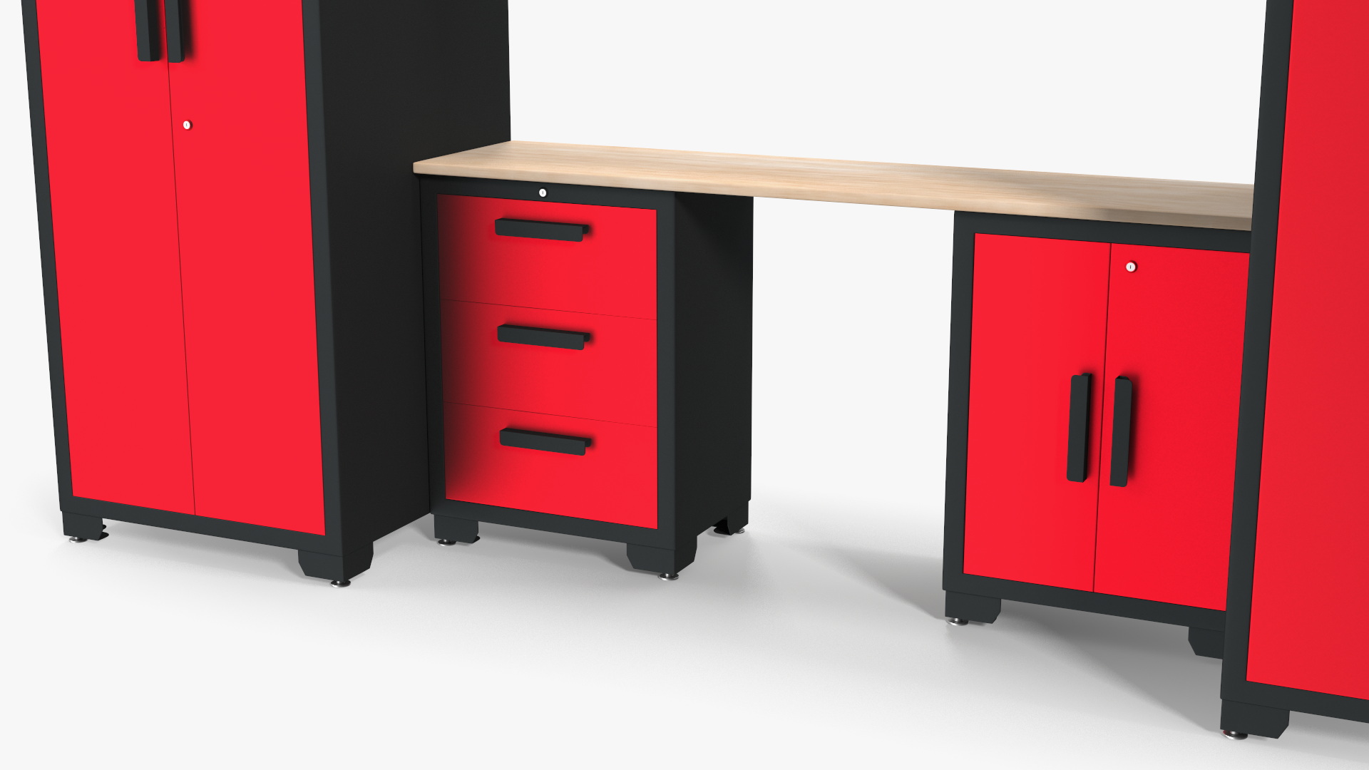 3D Garage Cabinet Red model