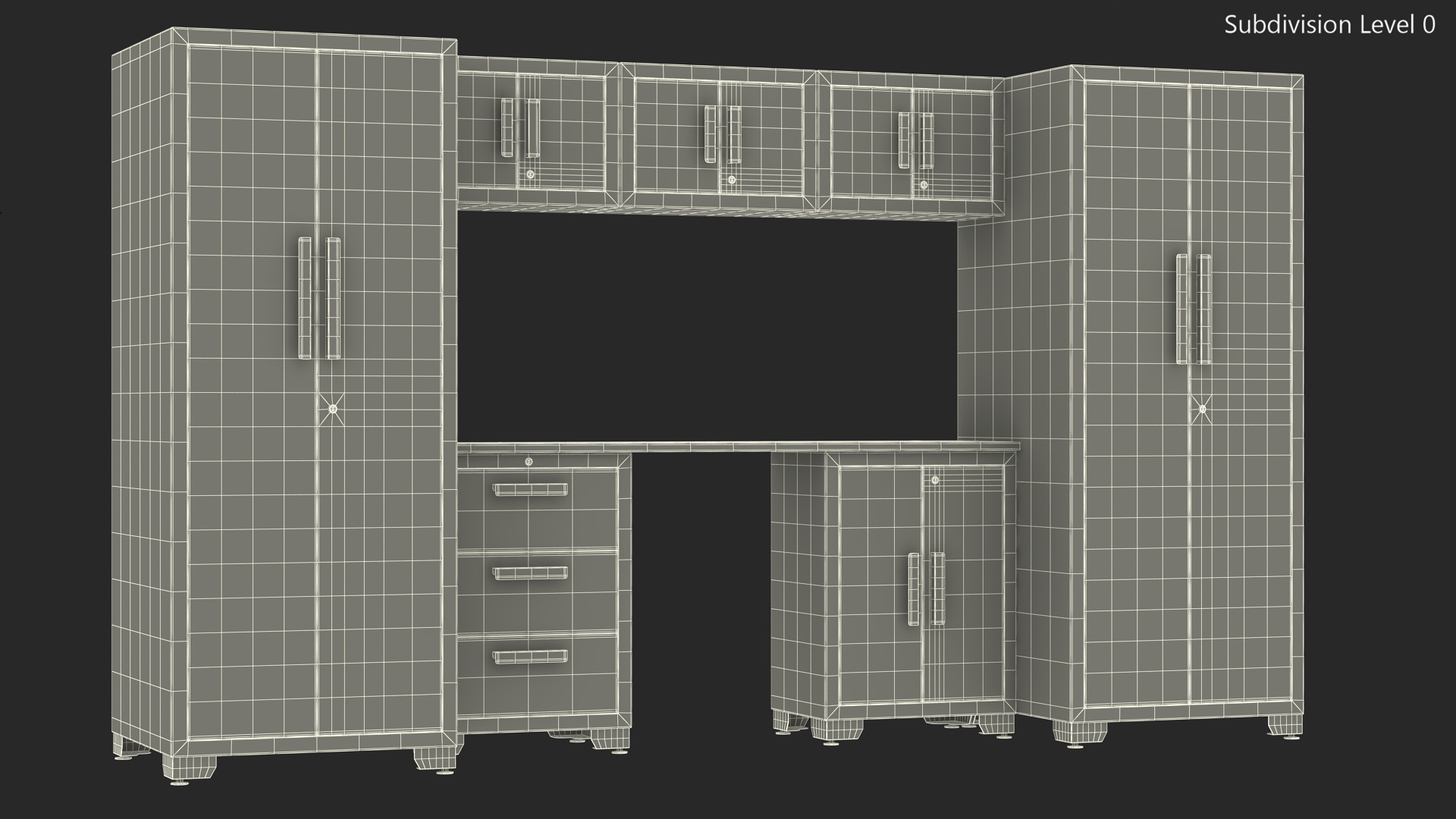 3D Garage Cabinet Red model