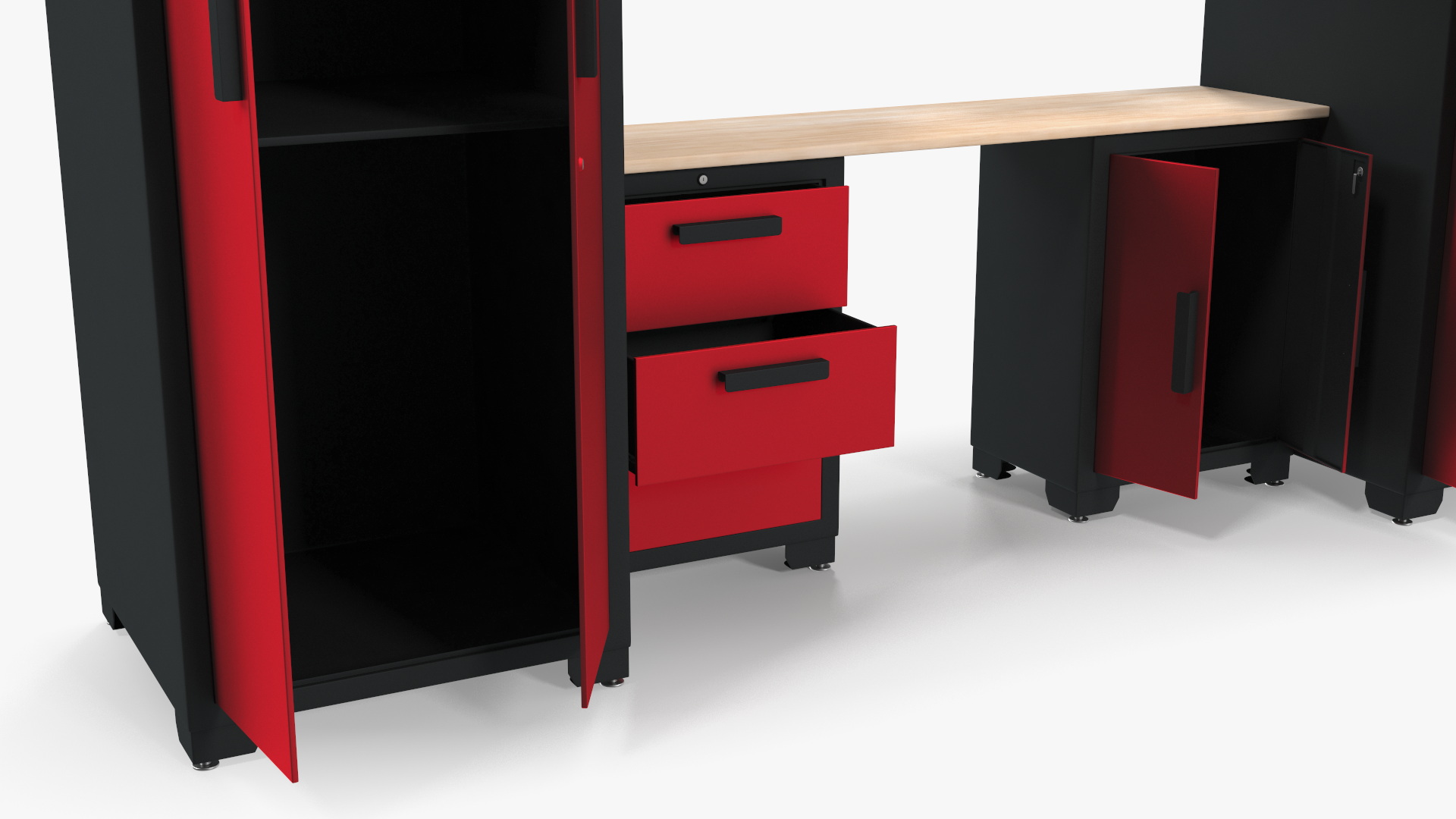 3D Garage Cabinet Red model