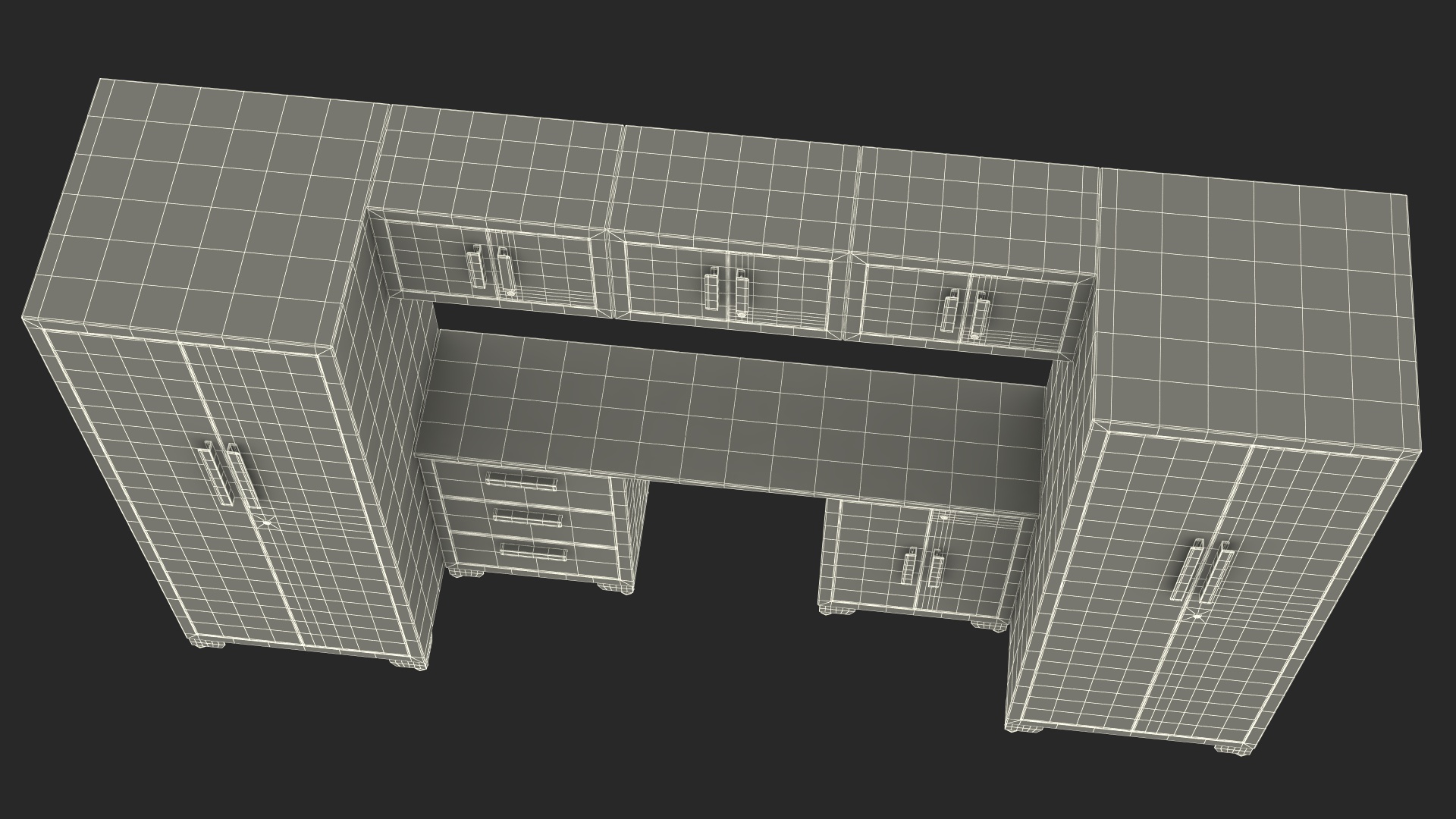 3D Garage Cabinet Red model