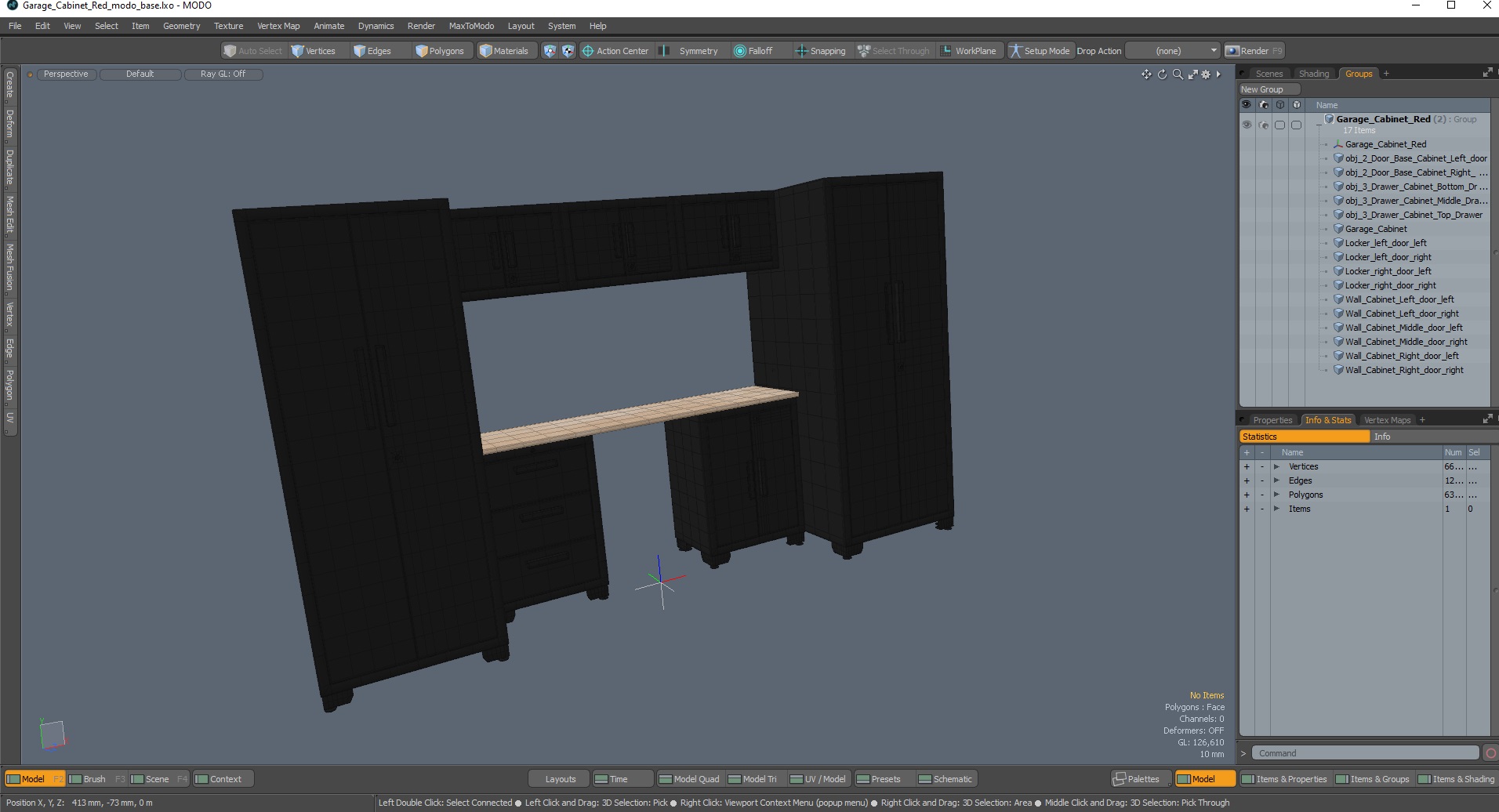 3D Garage Cabinet Red model