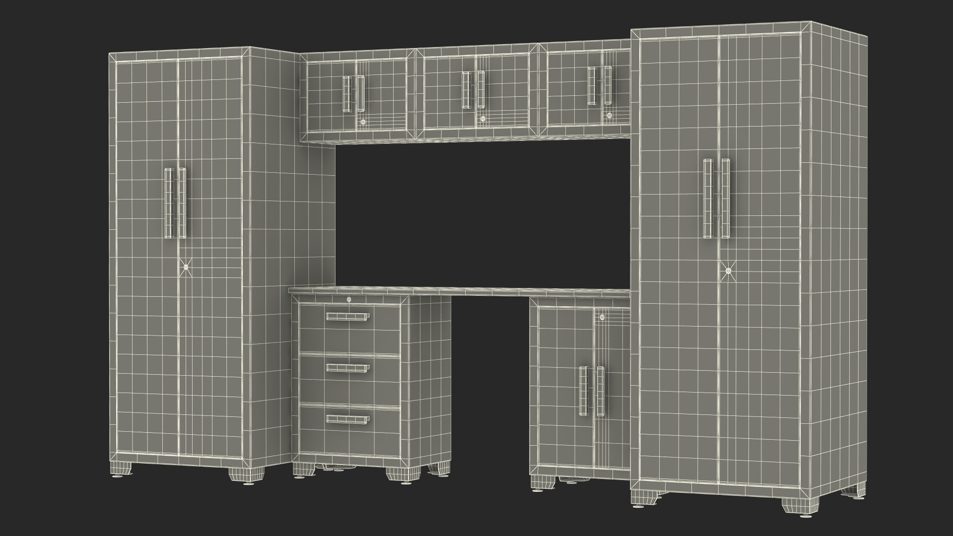 3D Garage Cabinet Red model