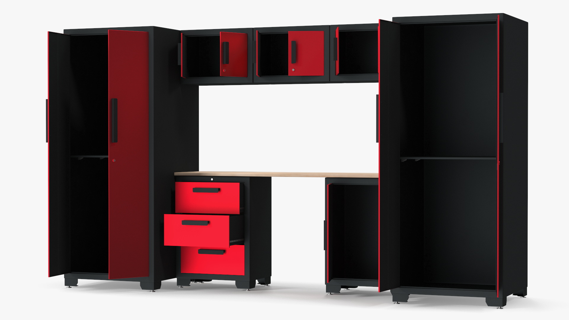 3D Garage Cabinet Red model