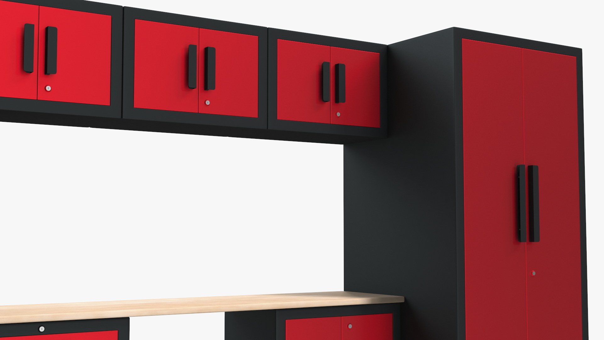 3D Garage Cabinet Red model