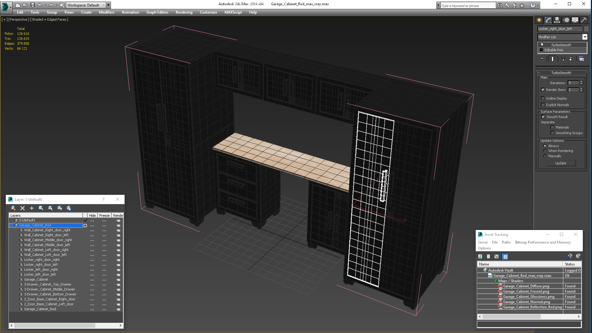 3D Garage Cabinet Red model