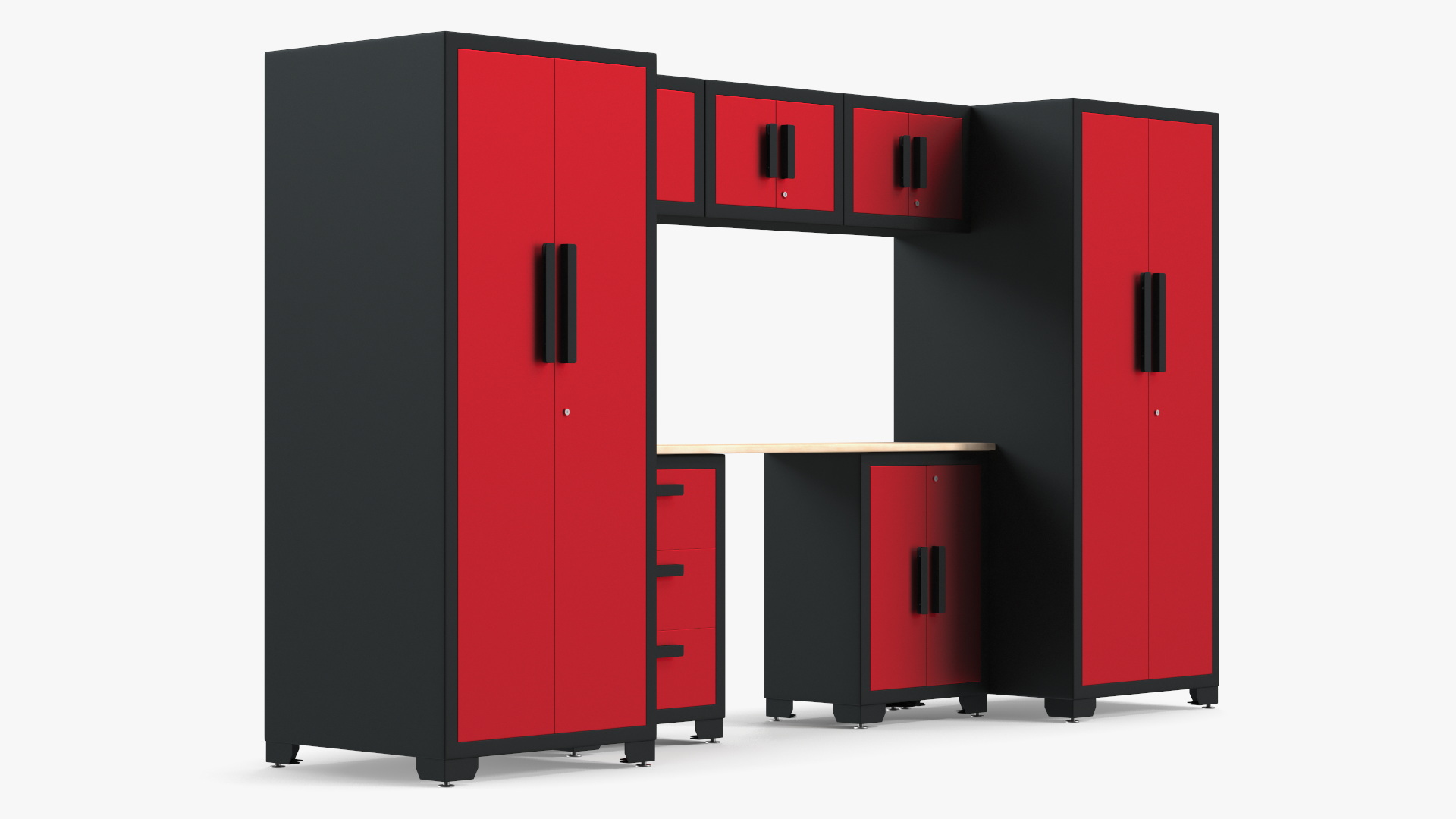 3D Garage Cabinet Red model