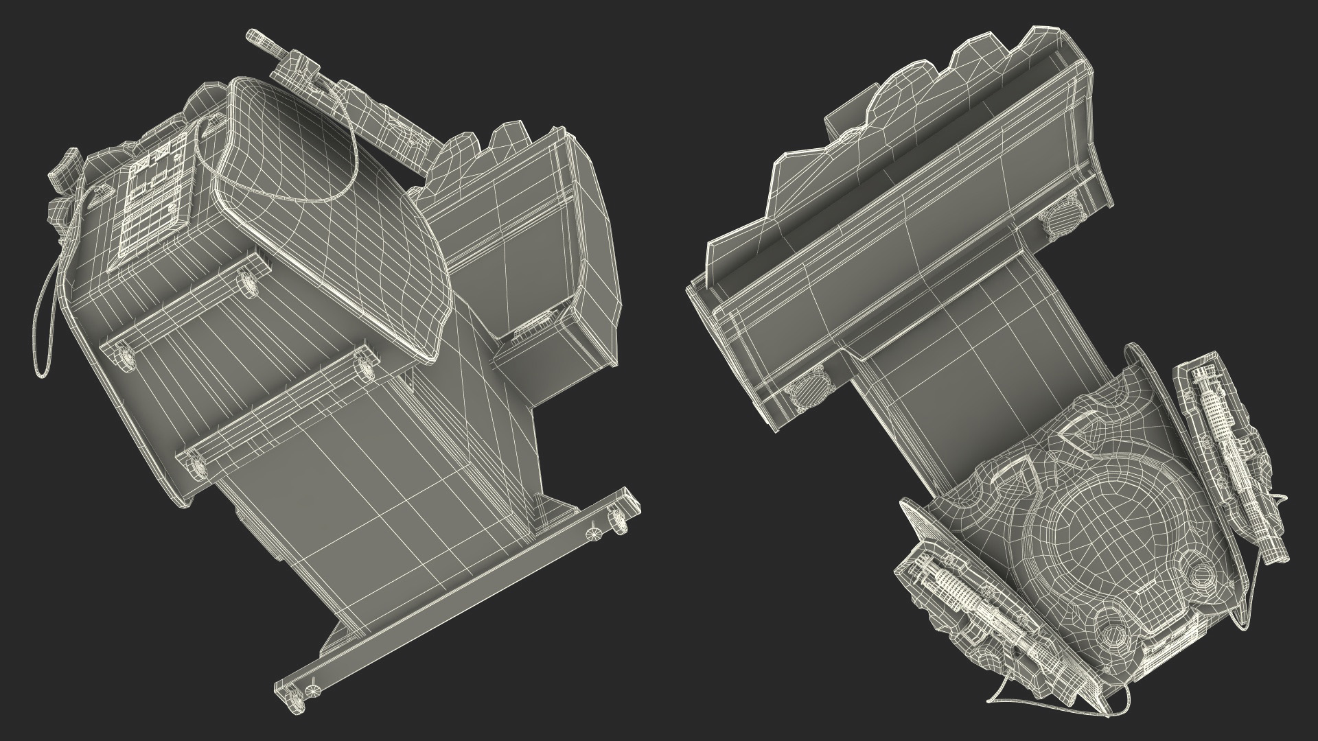 Arcade Game Machine Aliens Armageddon Off State Rigged 3D model