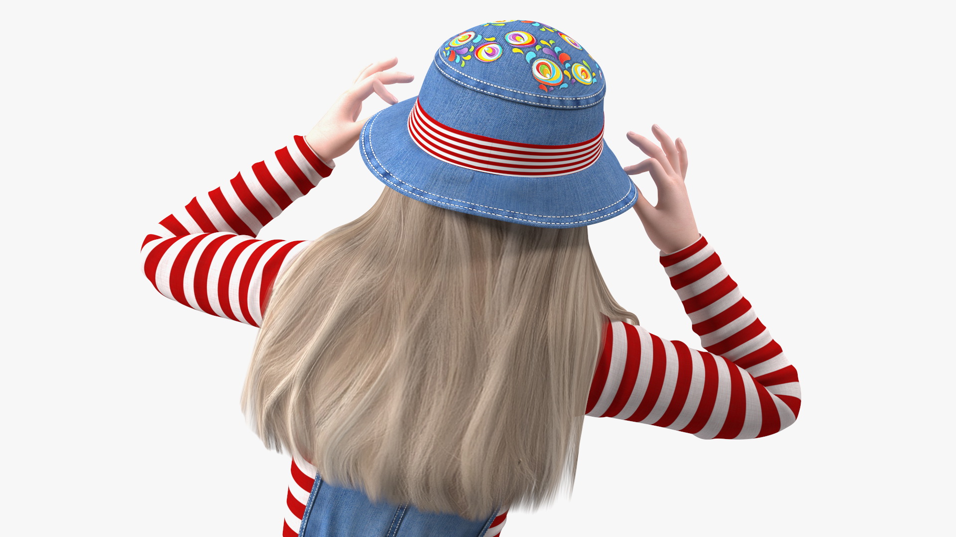 3D Child Girl Street Style Pose model