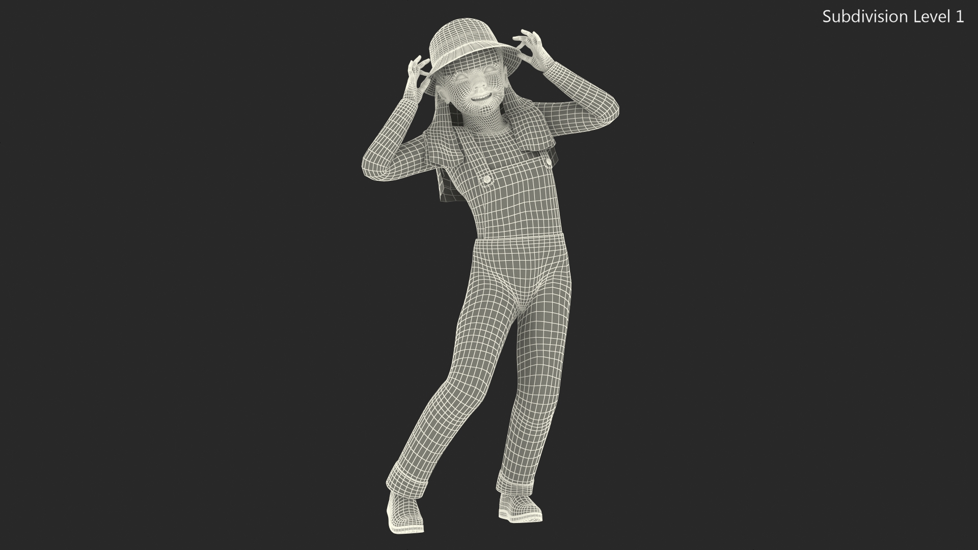 3D Child Girl Street Style Pose model