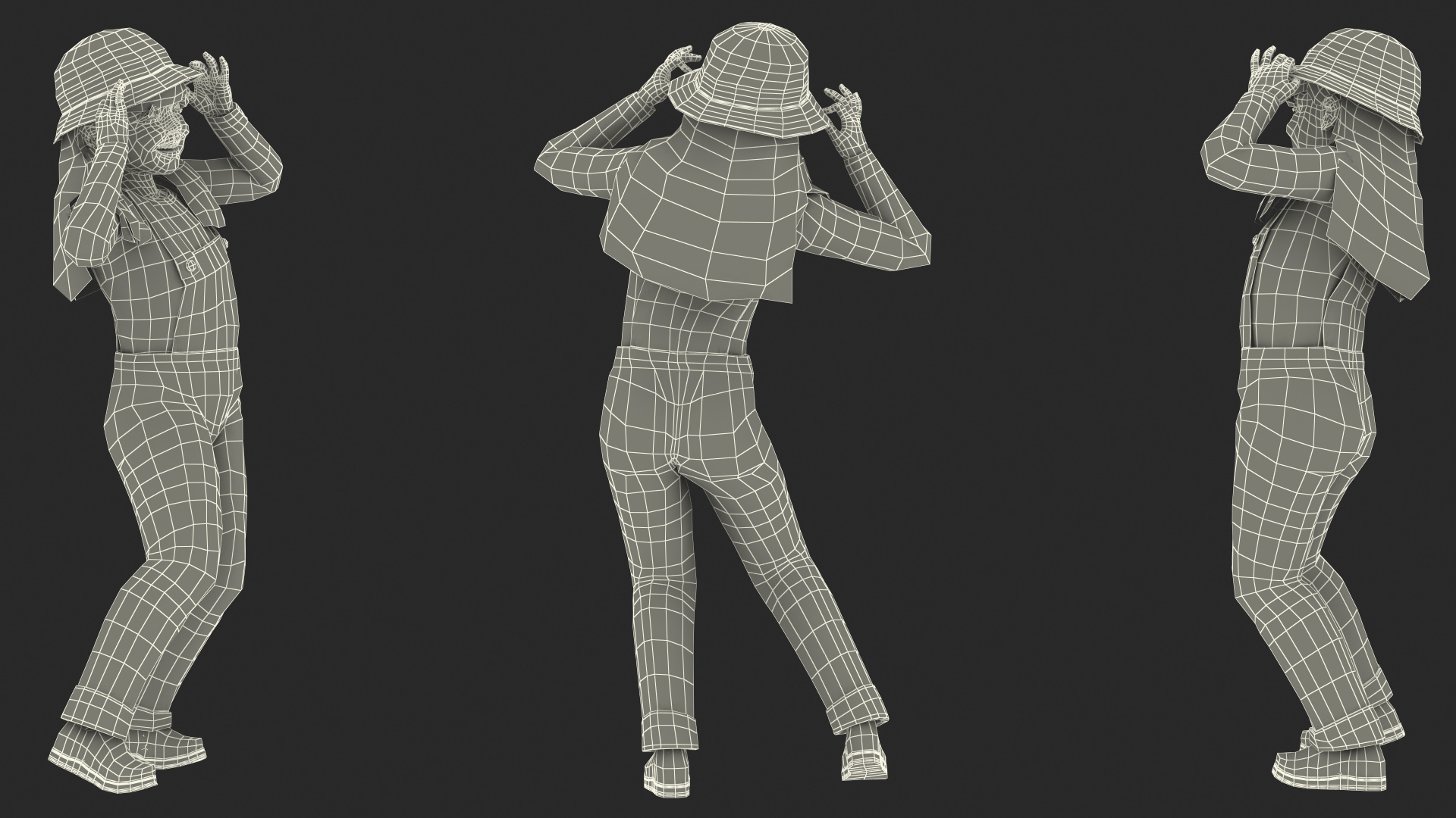 3D Child Girl Street Style Pose model