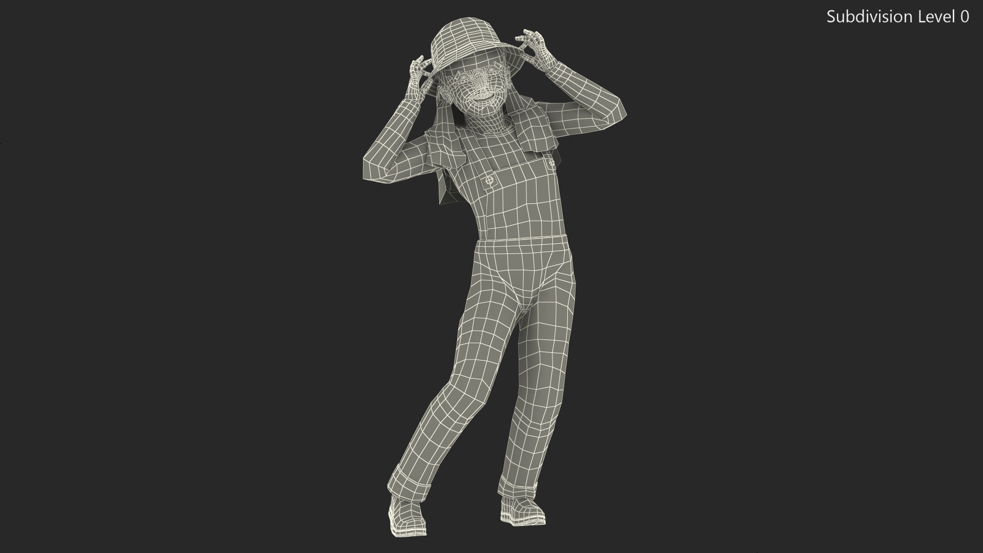 3D Child Girl Street Style Pose model