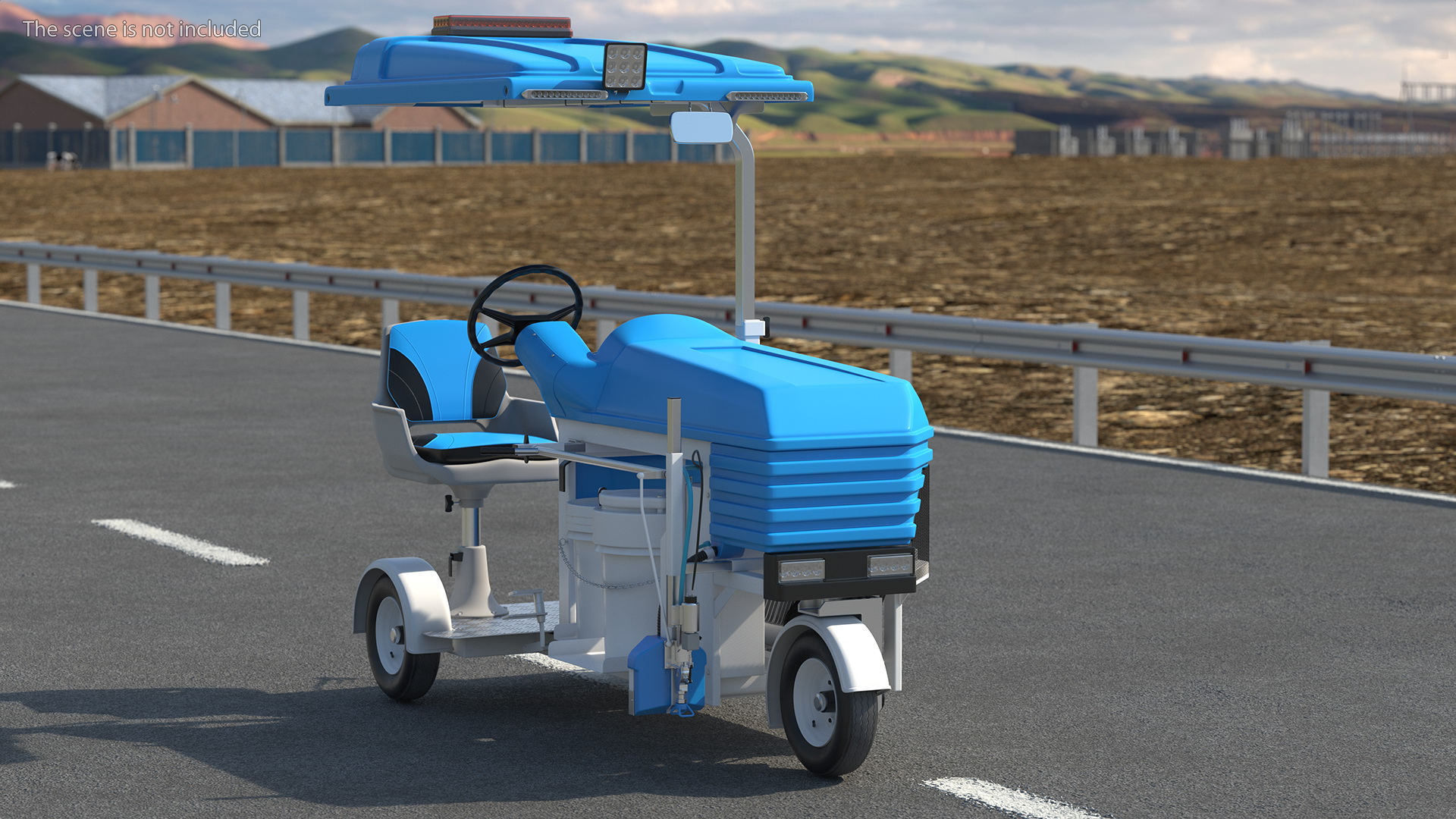 Road Line Marking Machine Rigged 3D