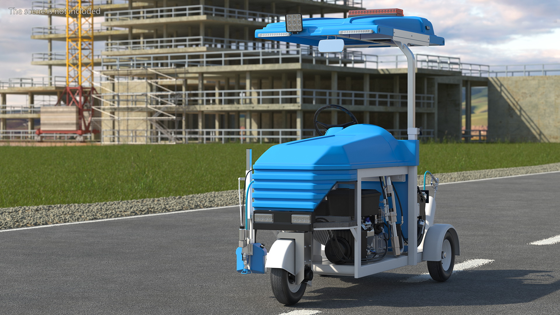 Road Line Marking Machine Rigged 3D