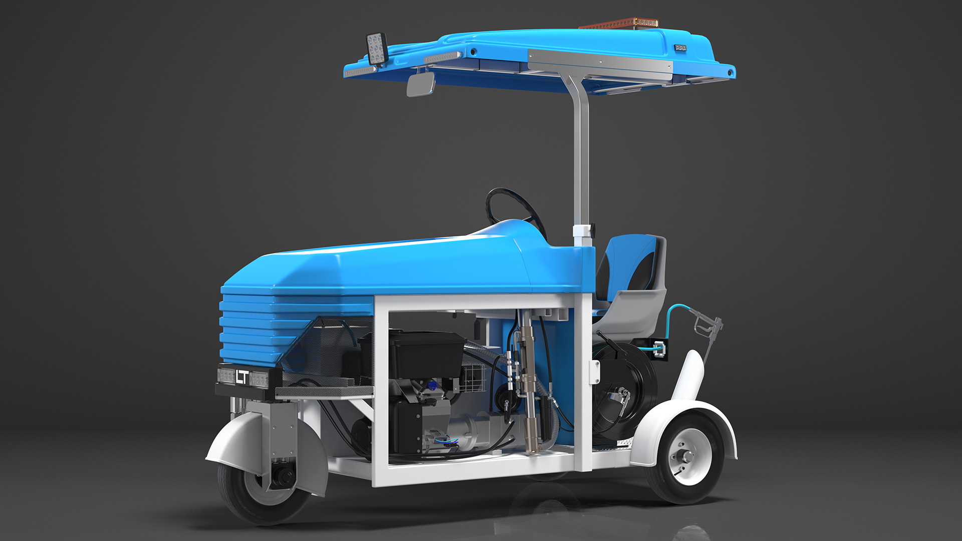 Road Line Marking Machine Rigged 3D