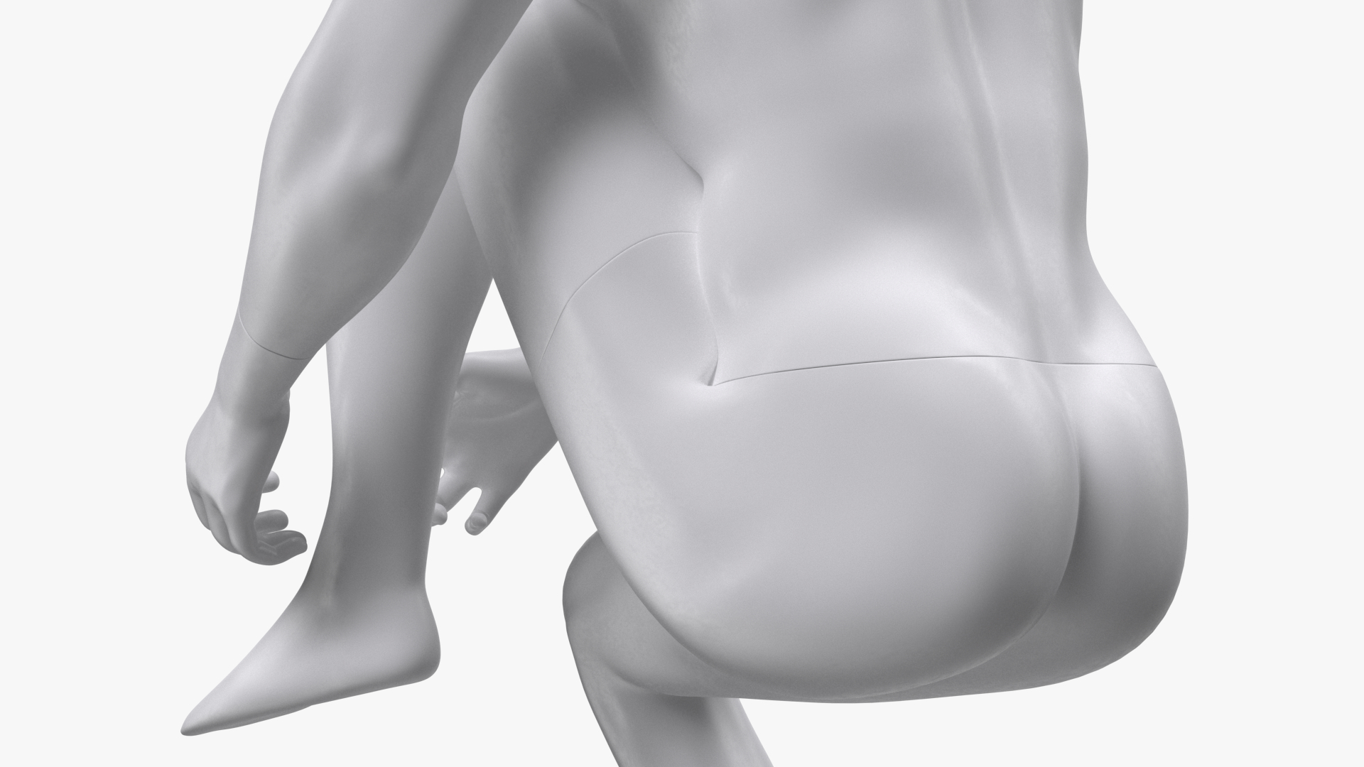 Sports Man Mannequin Sitting White 3D model