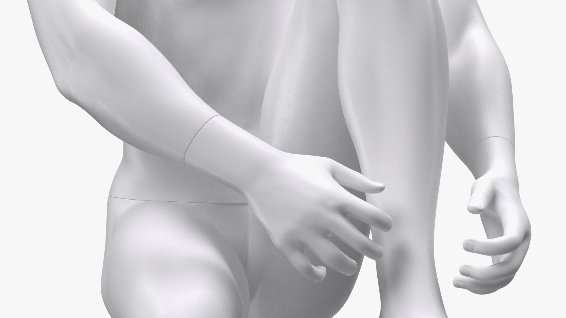 Sports Man Mannequin Sitting White 3D model