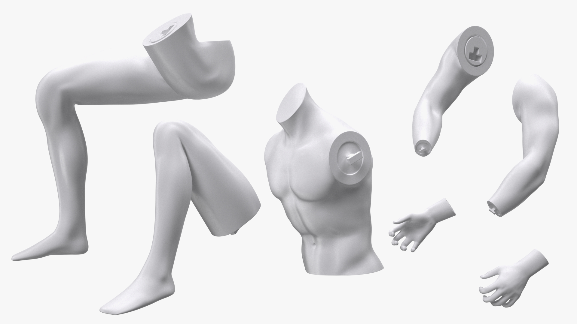 Sports Man Mannequin Sitting White 3D model