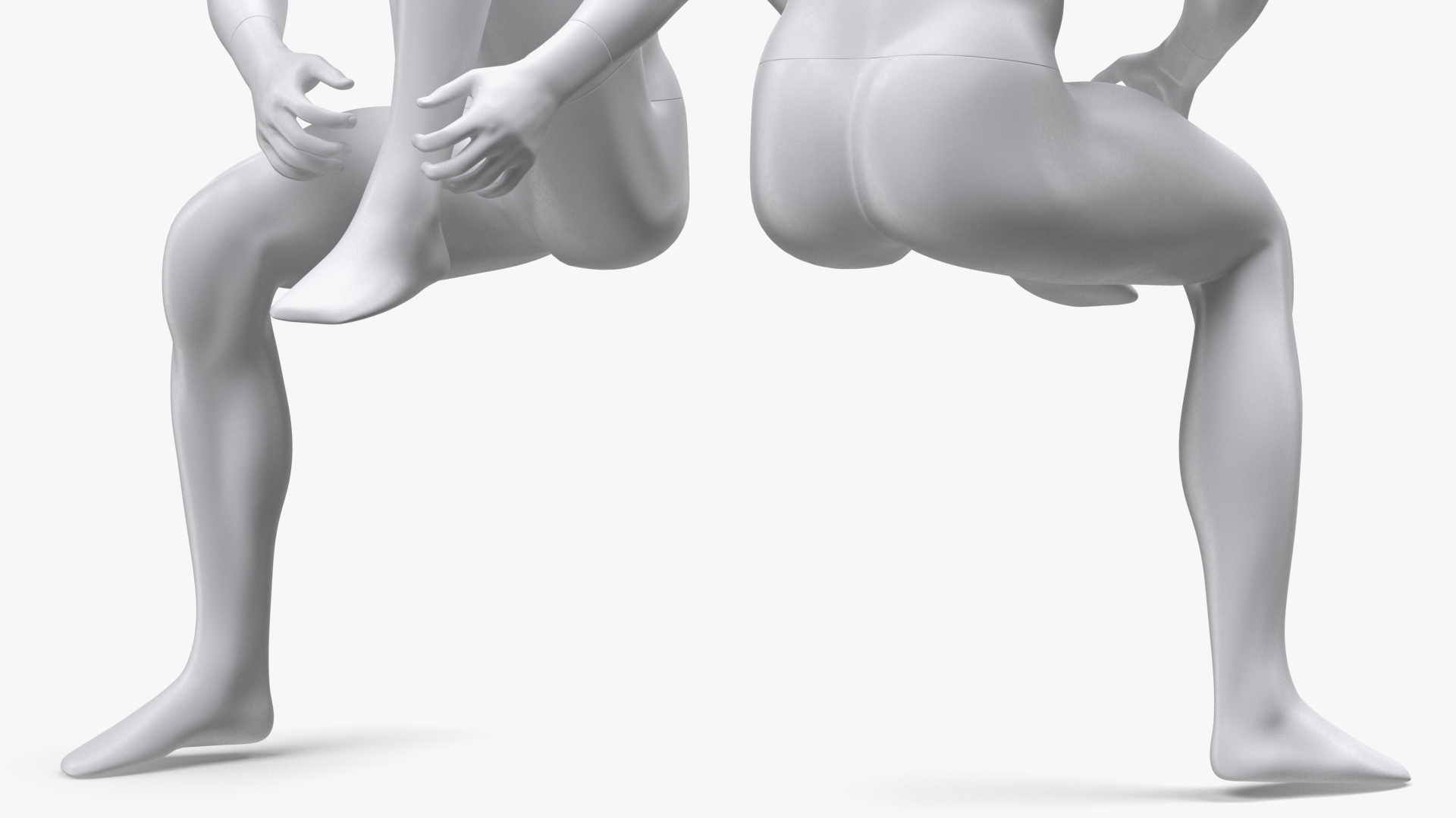 Sports Man Mannequin Sitting White 3D model