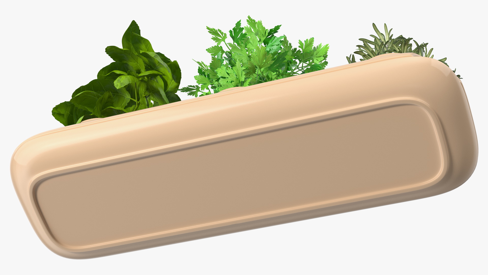 Ceramic Trio Pot with Herbs Sagaform Beige 3D