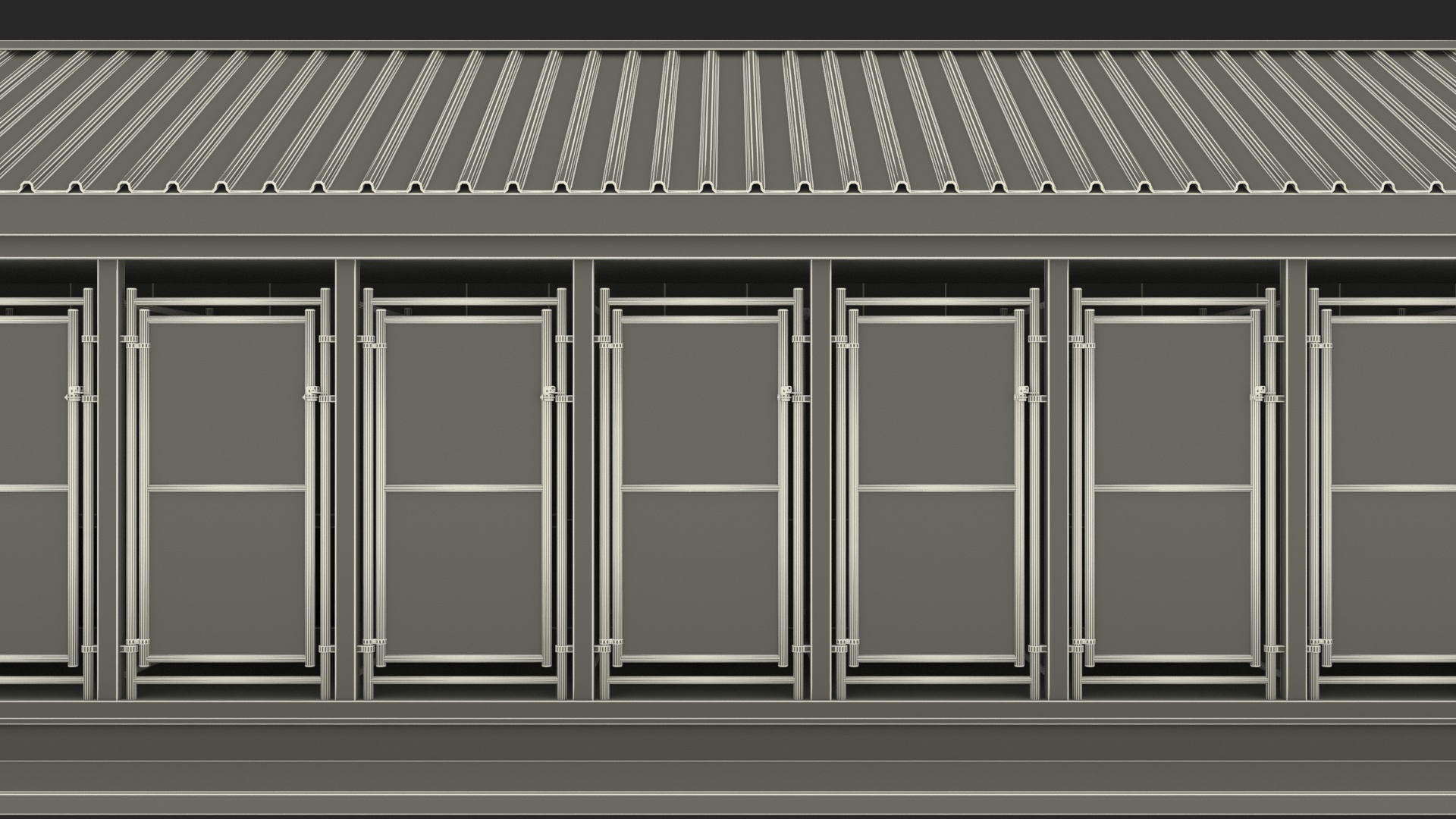 Commercial Dog Kennel With Storage Area 3D model