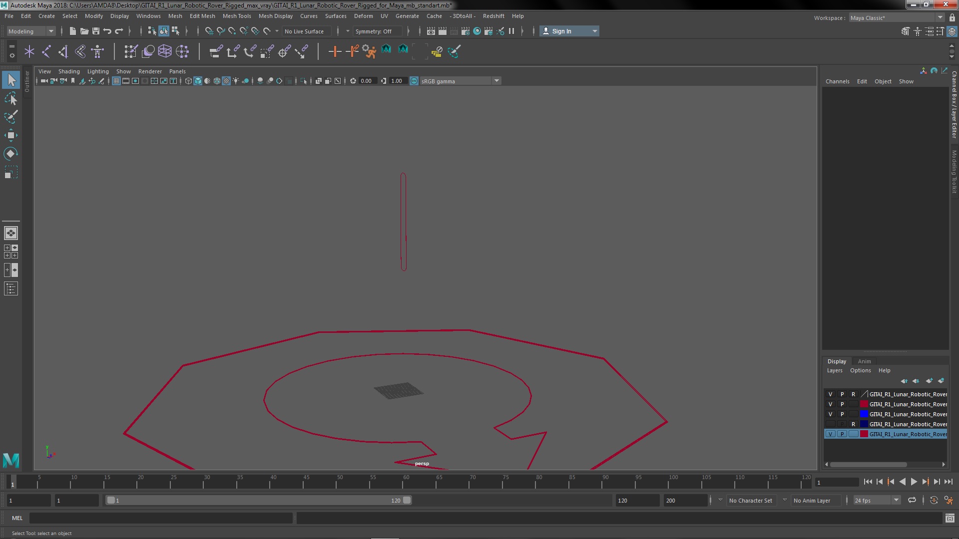 GITAI R1 Lunar Robotic Rover Rigged for Maya 3D model
