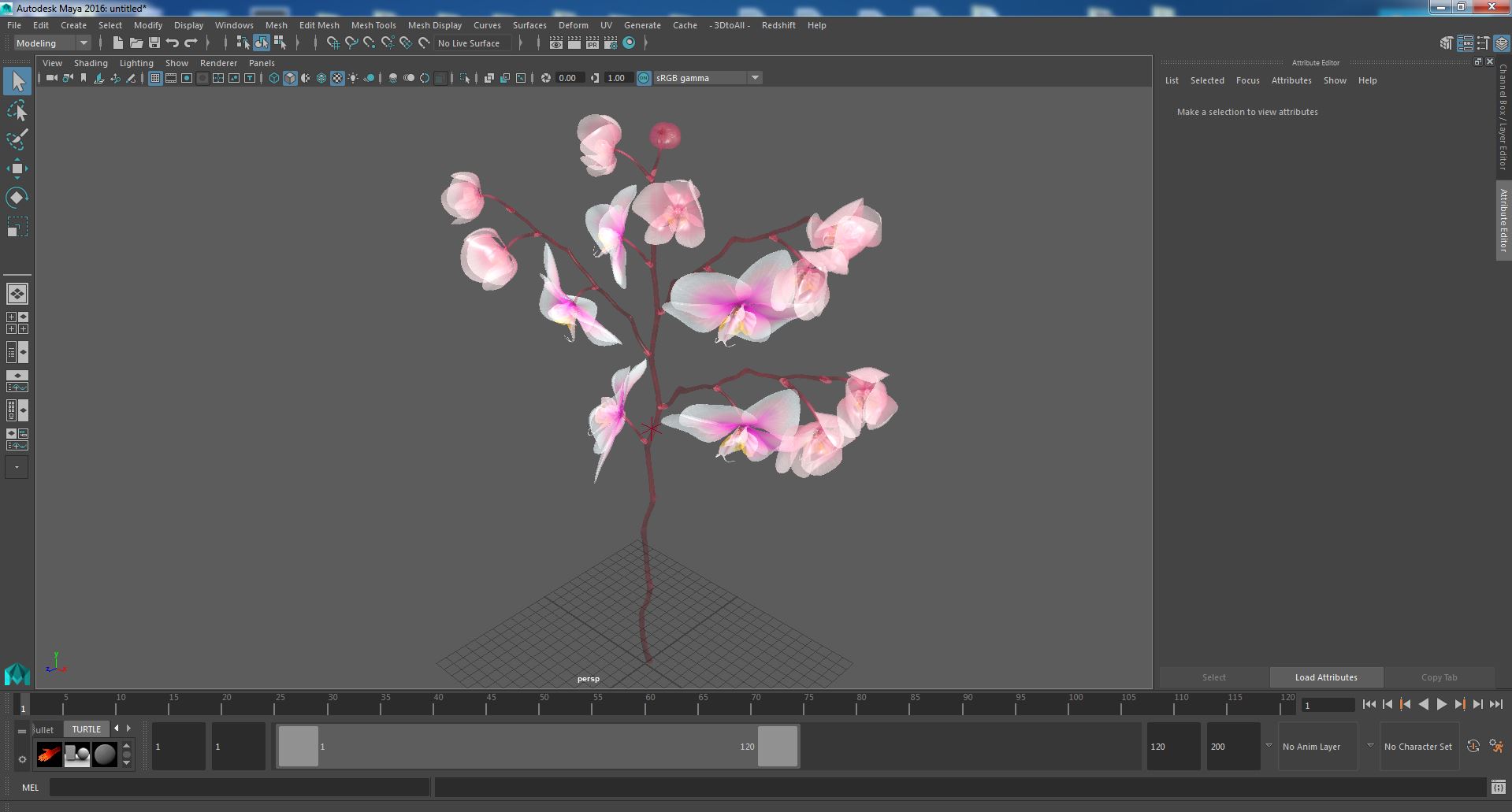 Phalaenopsis Orchid Stem 3D model