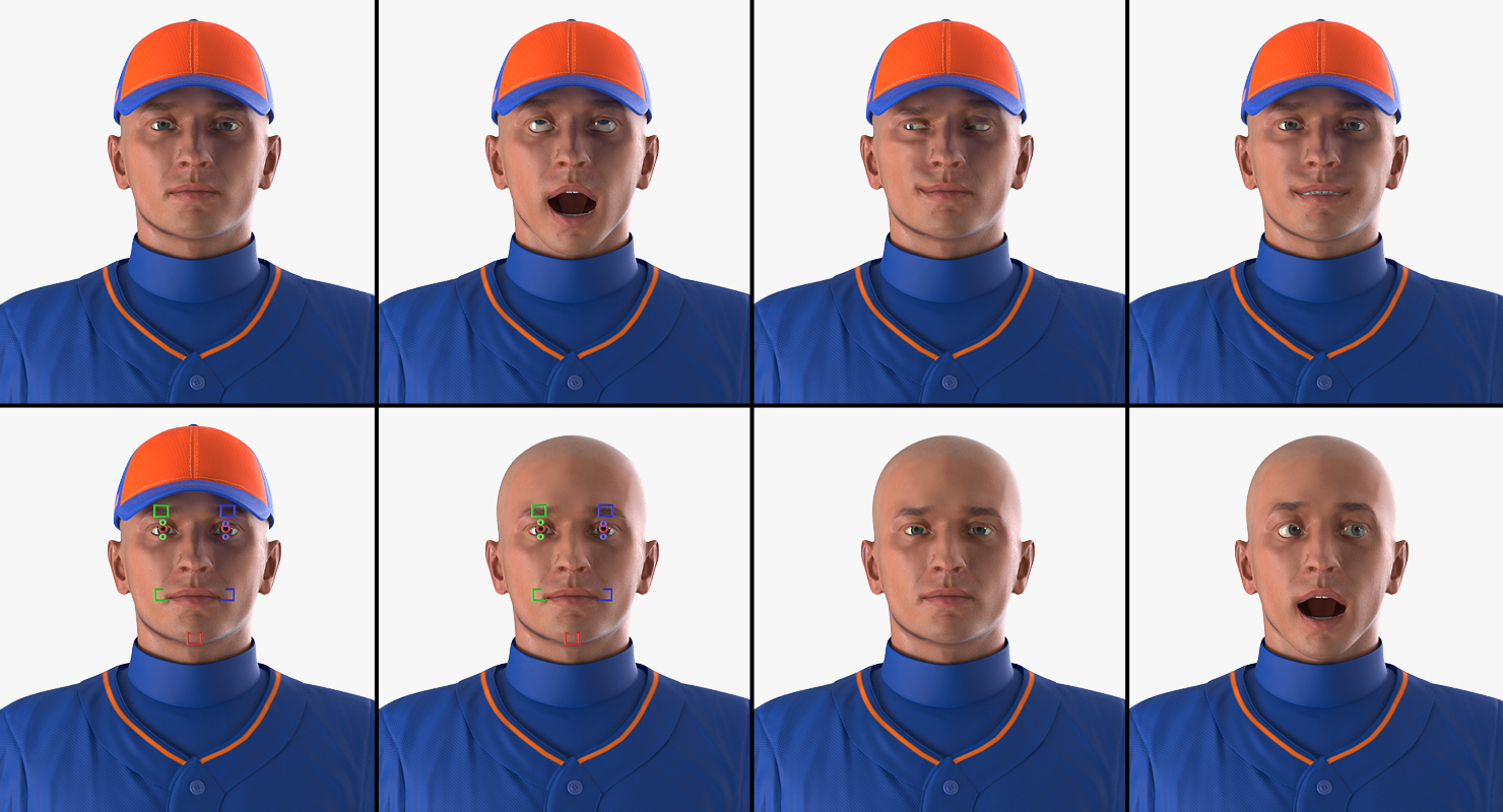 Baseball Player Rigged Generic 3 3D