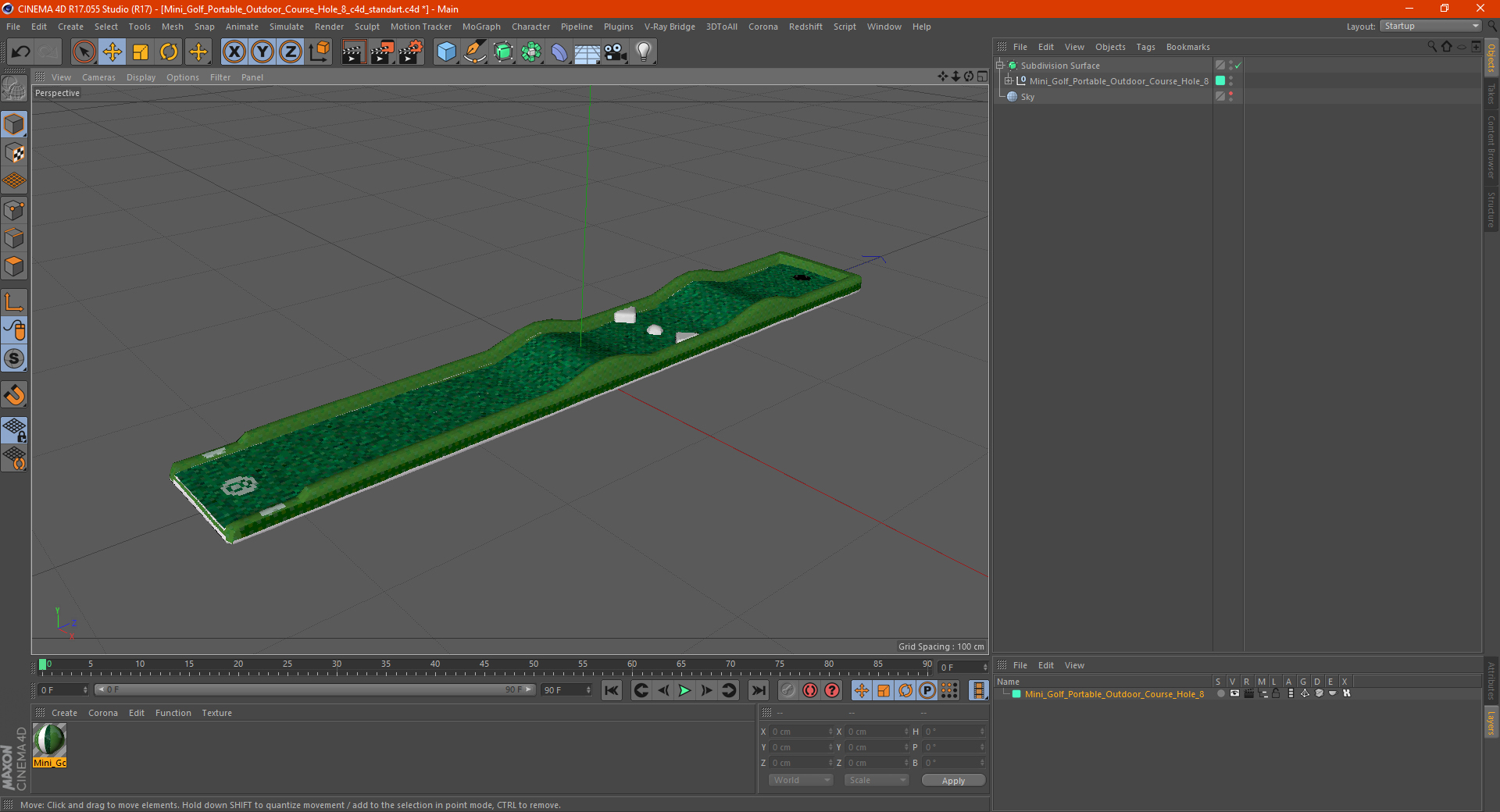 3D model Mini Golf Portable Outdoor Course Hole 8