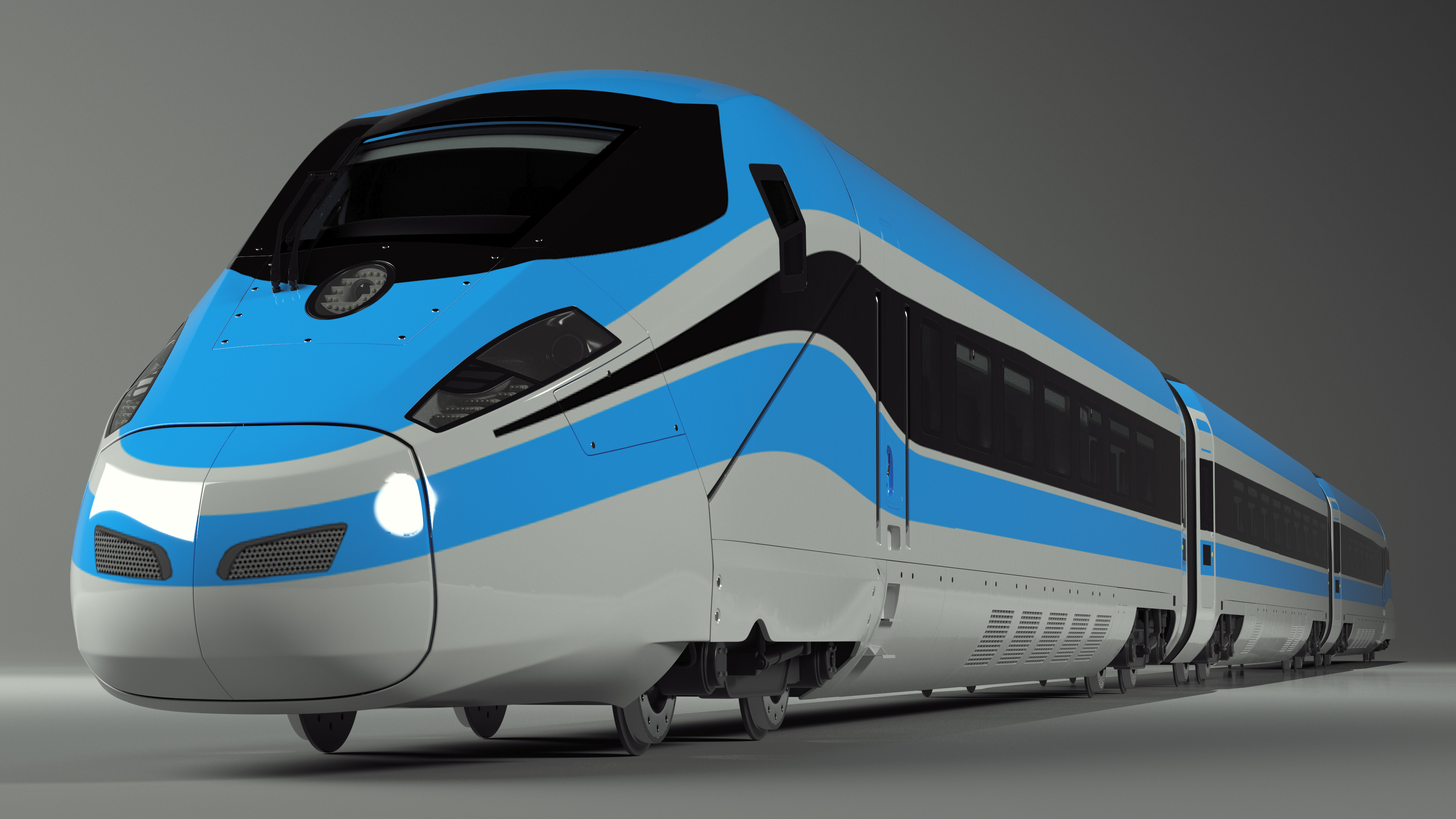 3D High Speed Train Blue