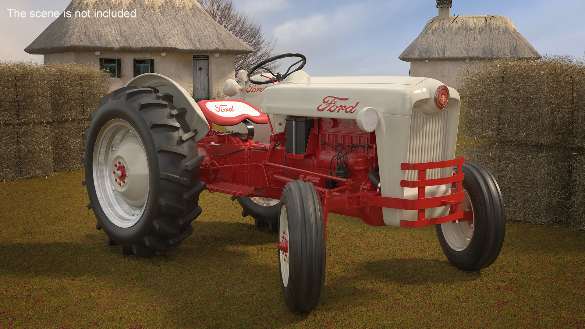 3D Ford NAA Golden Jubilee 1953 Vintage Tractor Rigged