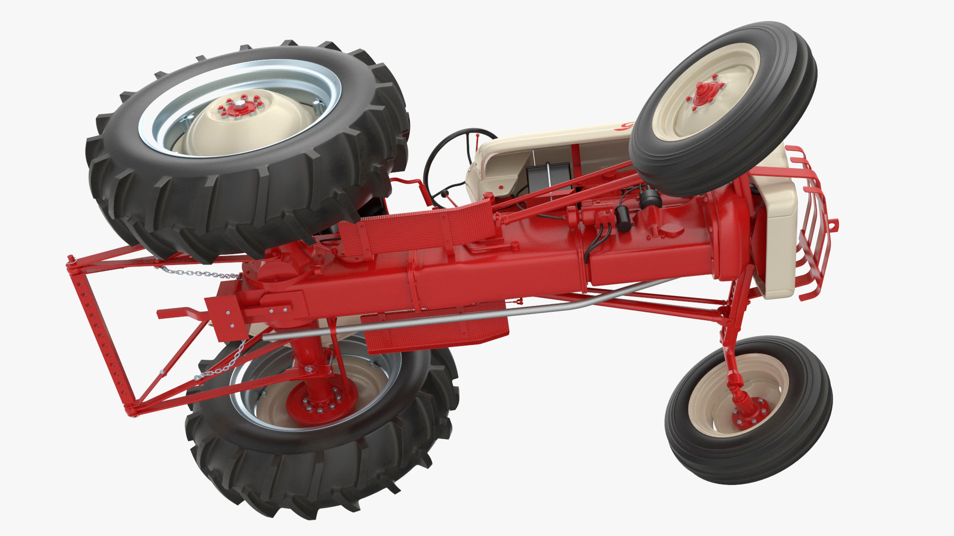 3D Ford NAA Golden Jubilee 1953 Vintage Tractor Rigged