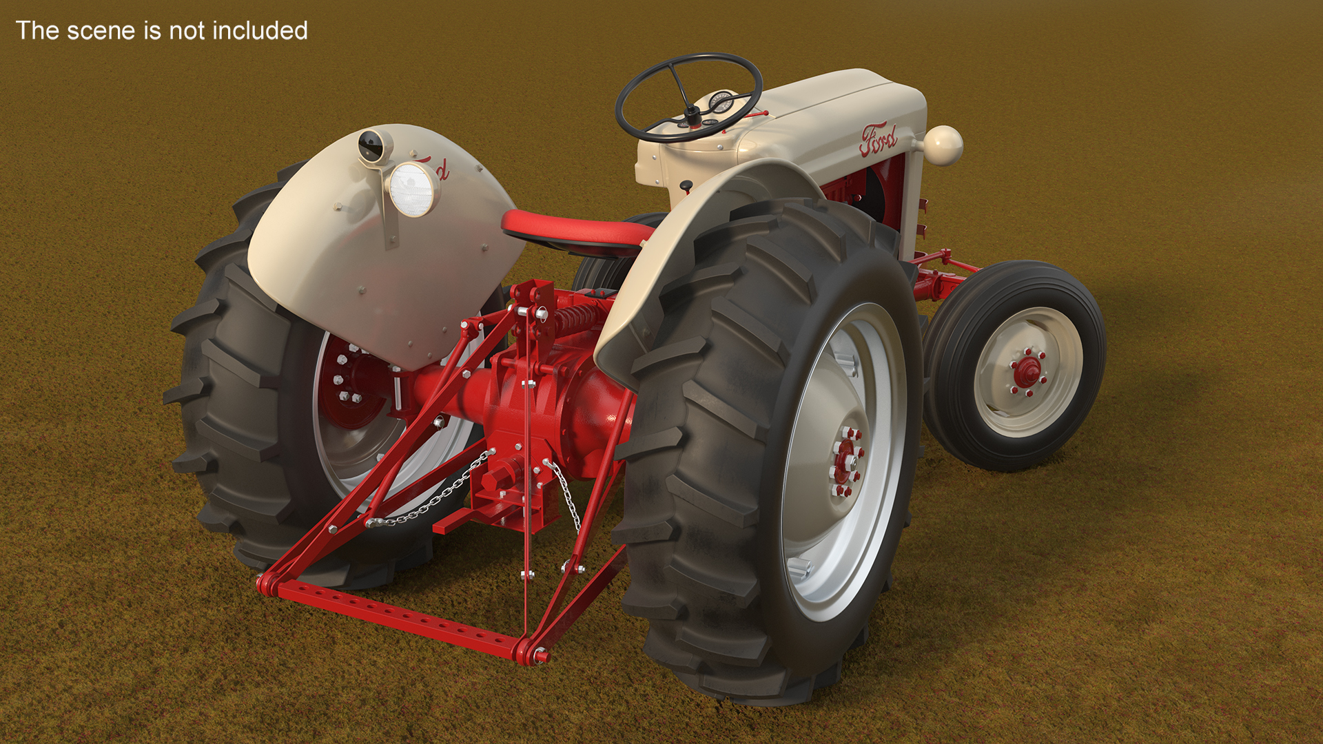 3D Ford NAA Golden Jubilee 1953 Vintage Tractor Rigged