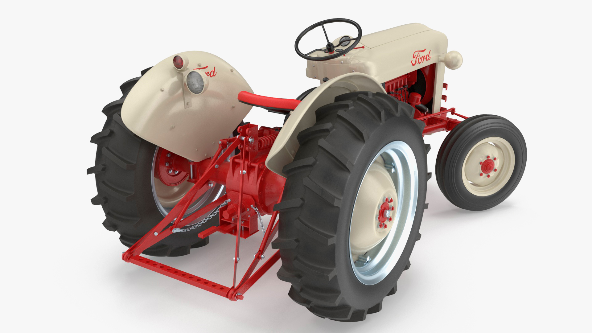 3D Ford NAA Golden Jubilee 1953 Vintage Tractor Rigged