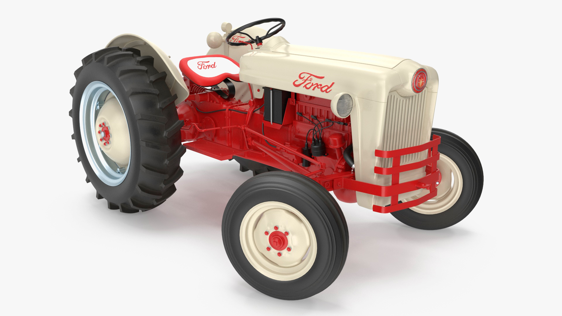 3D Ford NAA Golden Jubilee 1953 Vintage Tractor Rigged