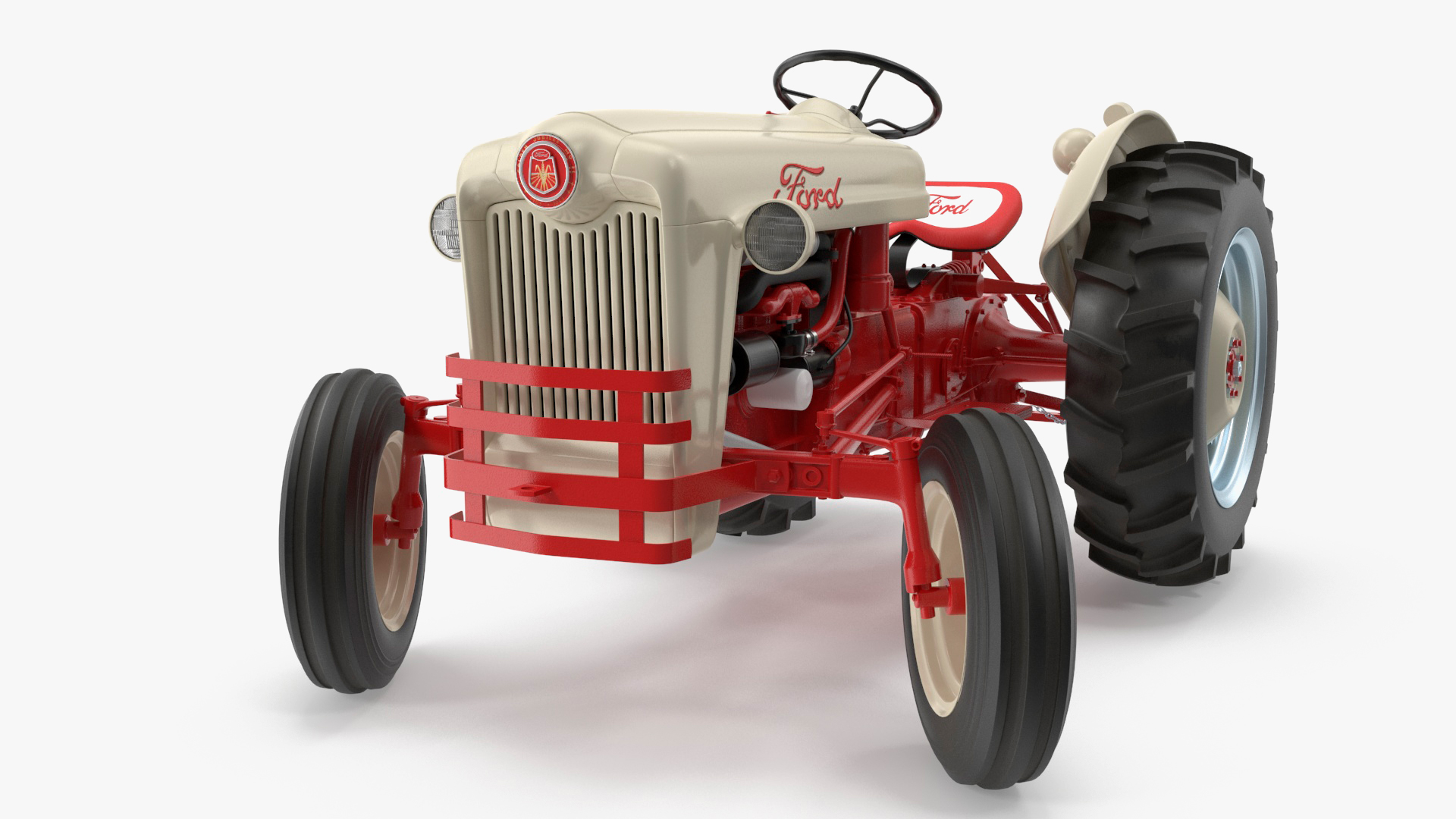 3D Ford NAA Golden Jubilee 1953 Vintage Tractor Rigged