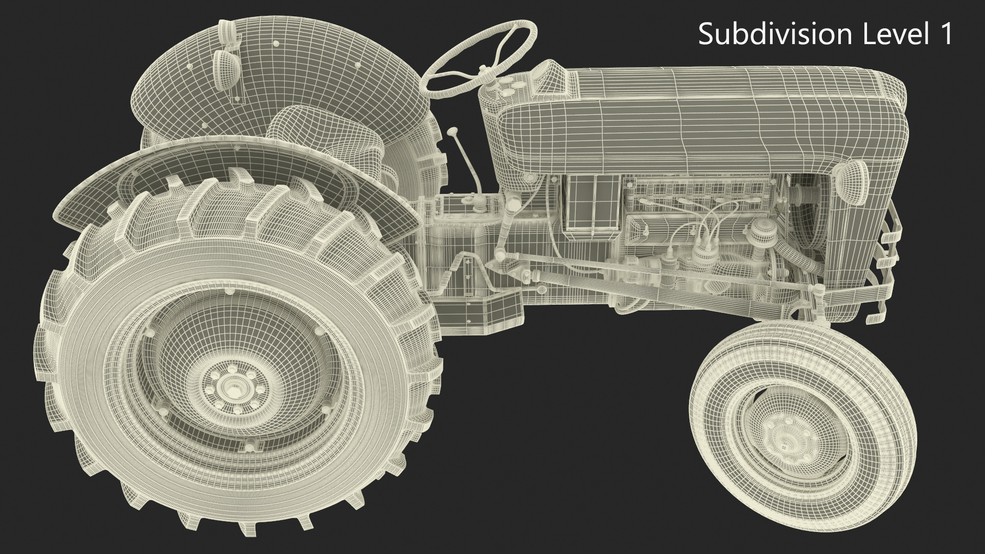 3D Ford NAA Golden Jubilee 1953 Vintage Tractor Rigged