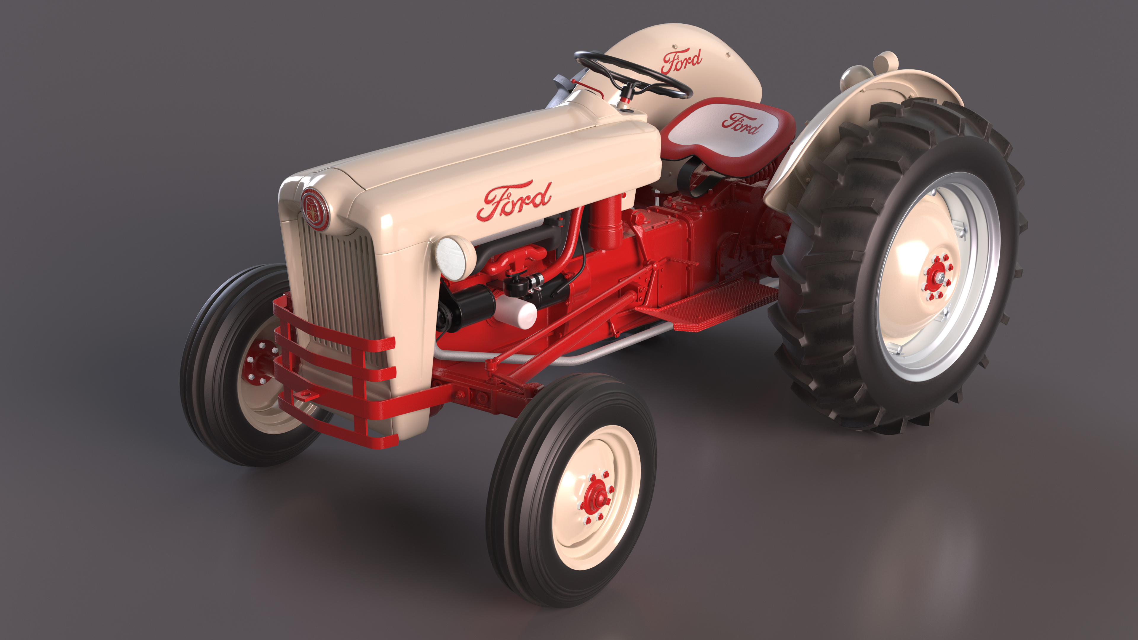 3D Ford NAA Golden Jubilee 1953 Vintage Tractor Rigged