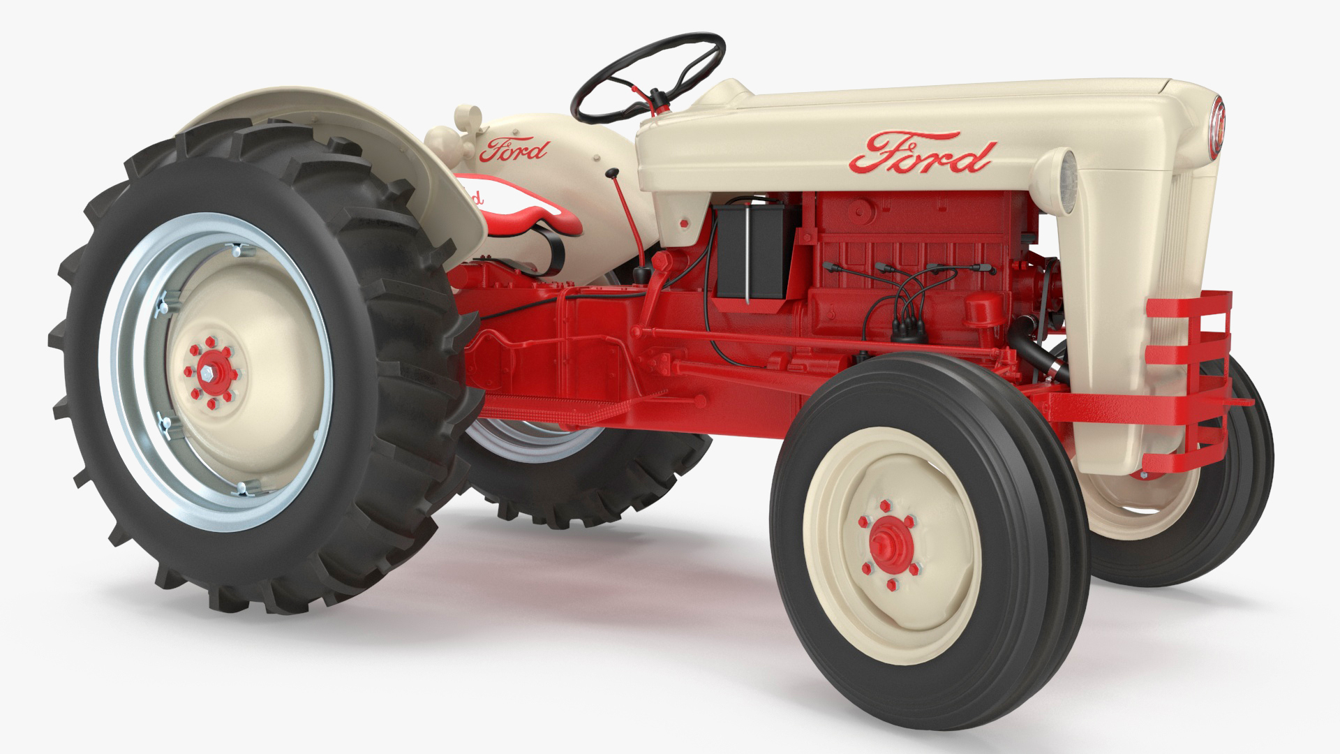 3D Ford NAA Golden Jubilee 1953 Vintage Tractor Rigged