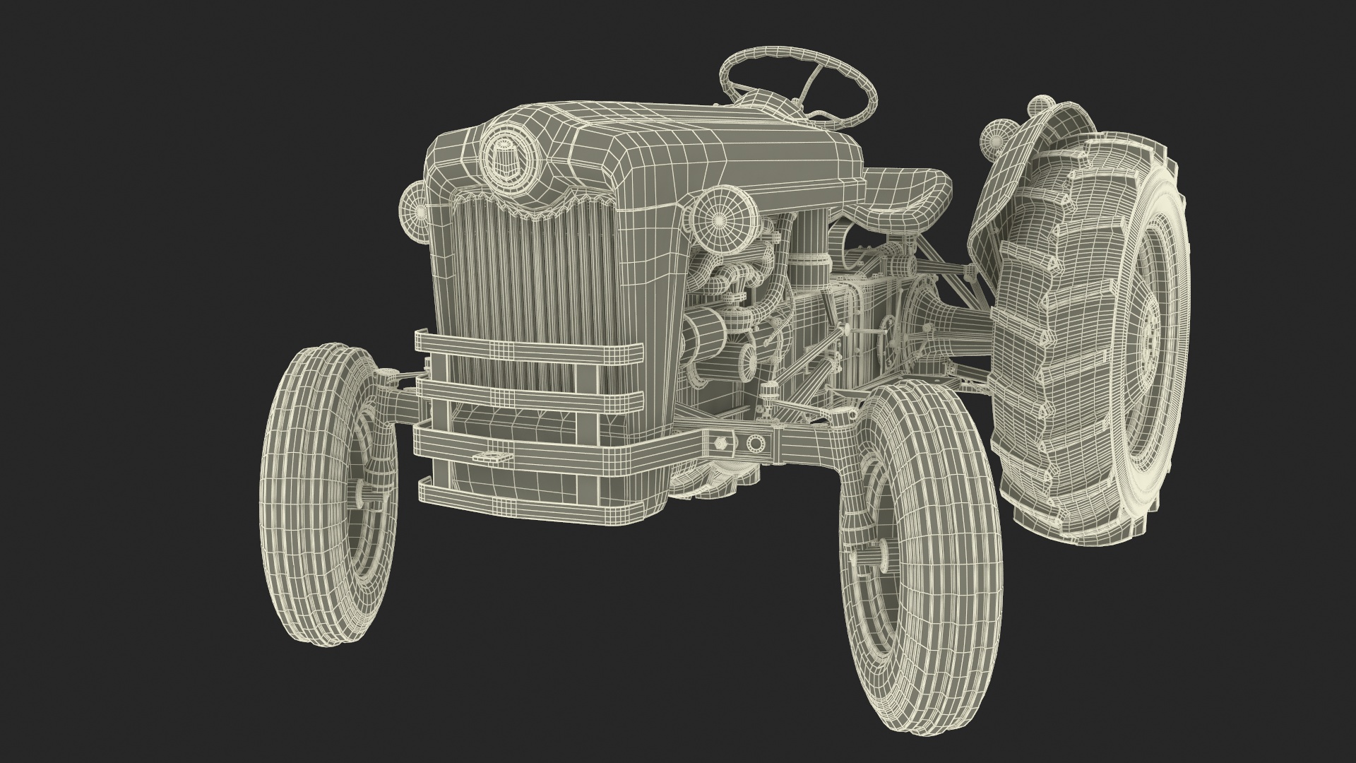 3D Ford NAA Golden Jubilee 1953 Vintage Tractor Rigged