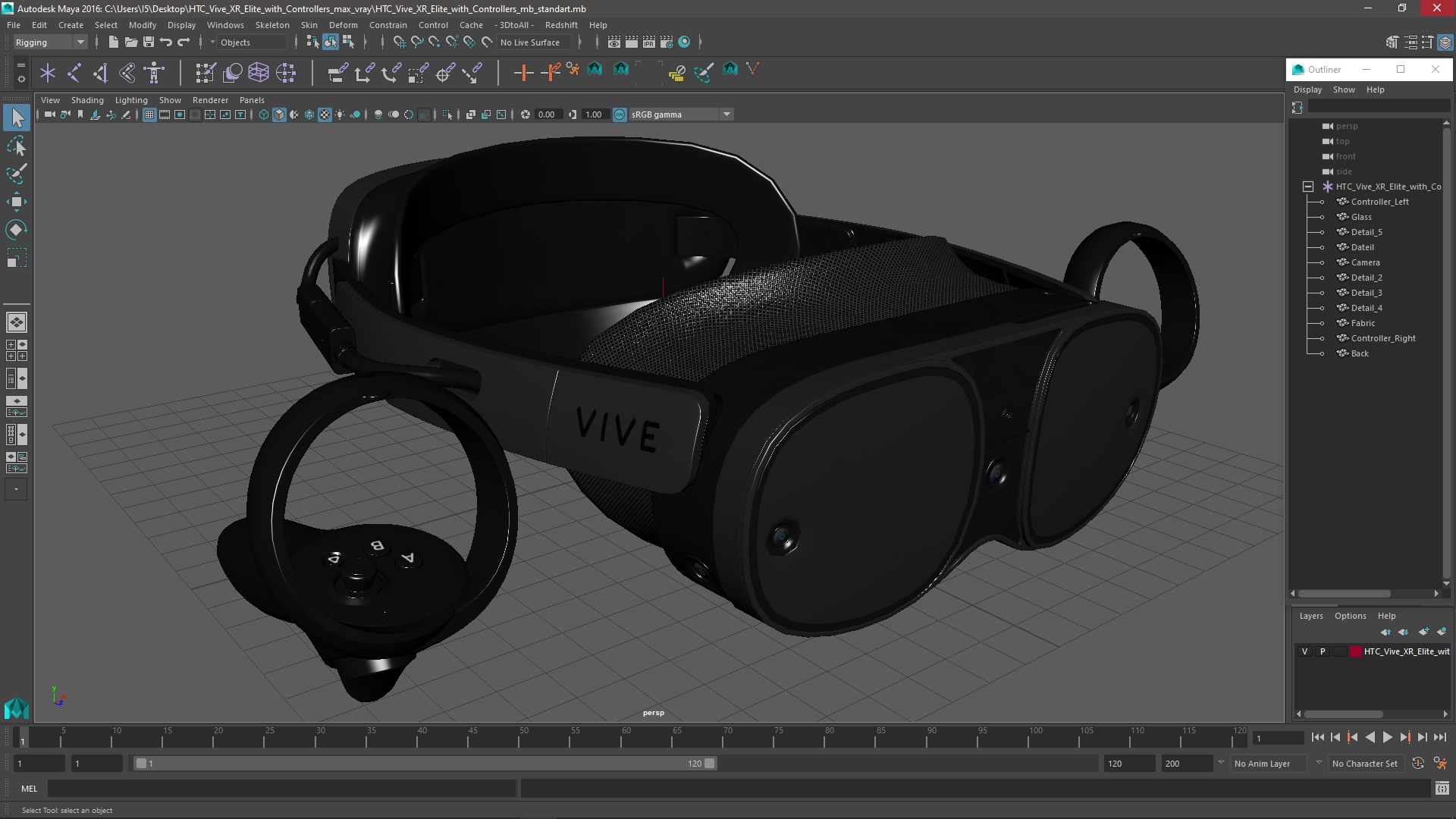 HTC Vive XR Elite with Controllers 3D model