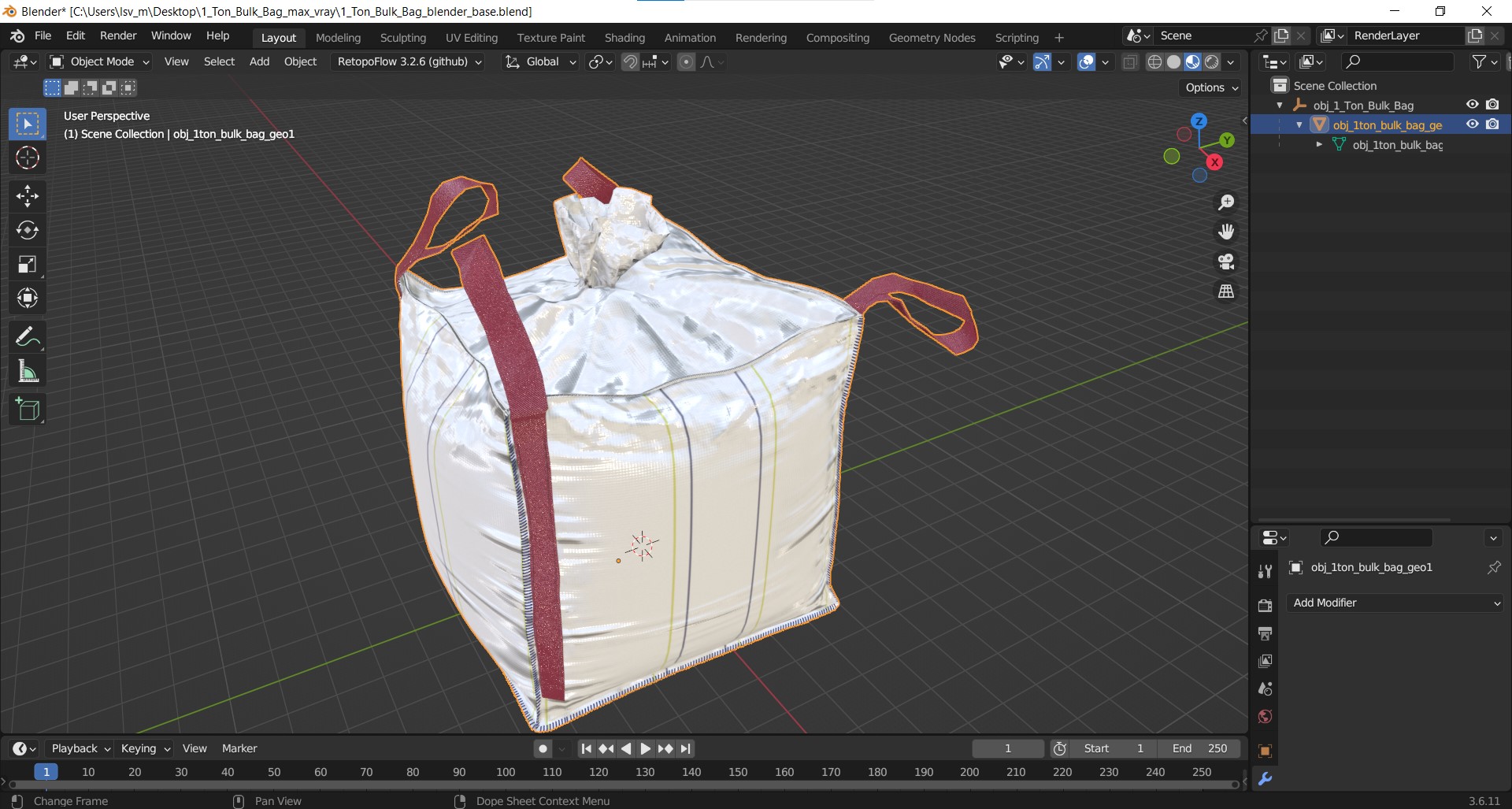 1 Ton Bulk Bag 3D model