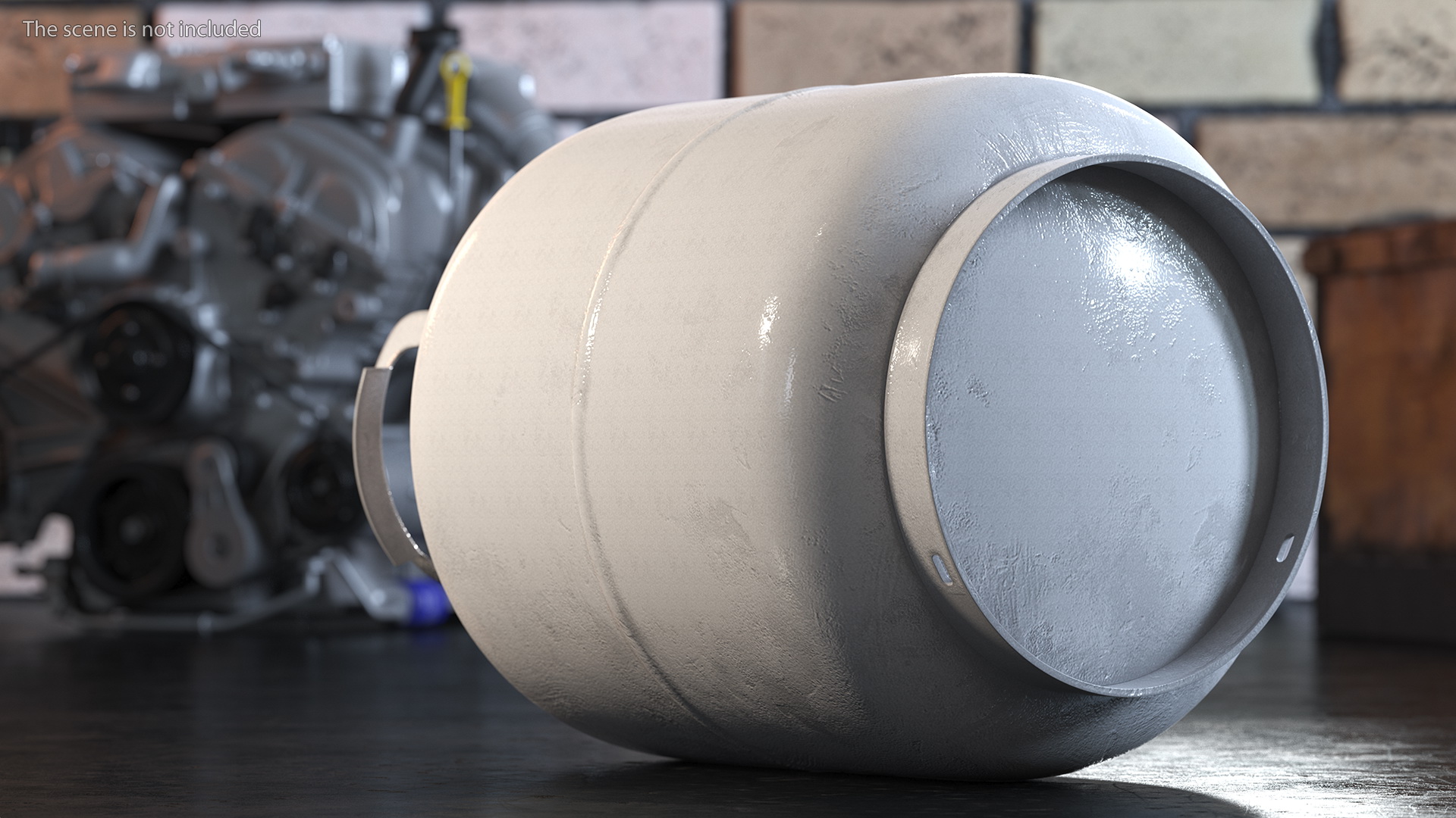 Small Gas Cylinder Dusty 3D model