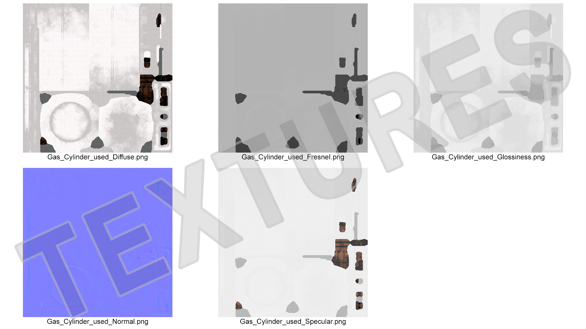 Small Gas Cylinder Dusty 3D model