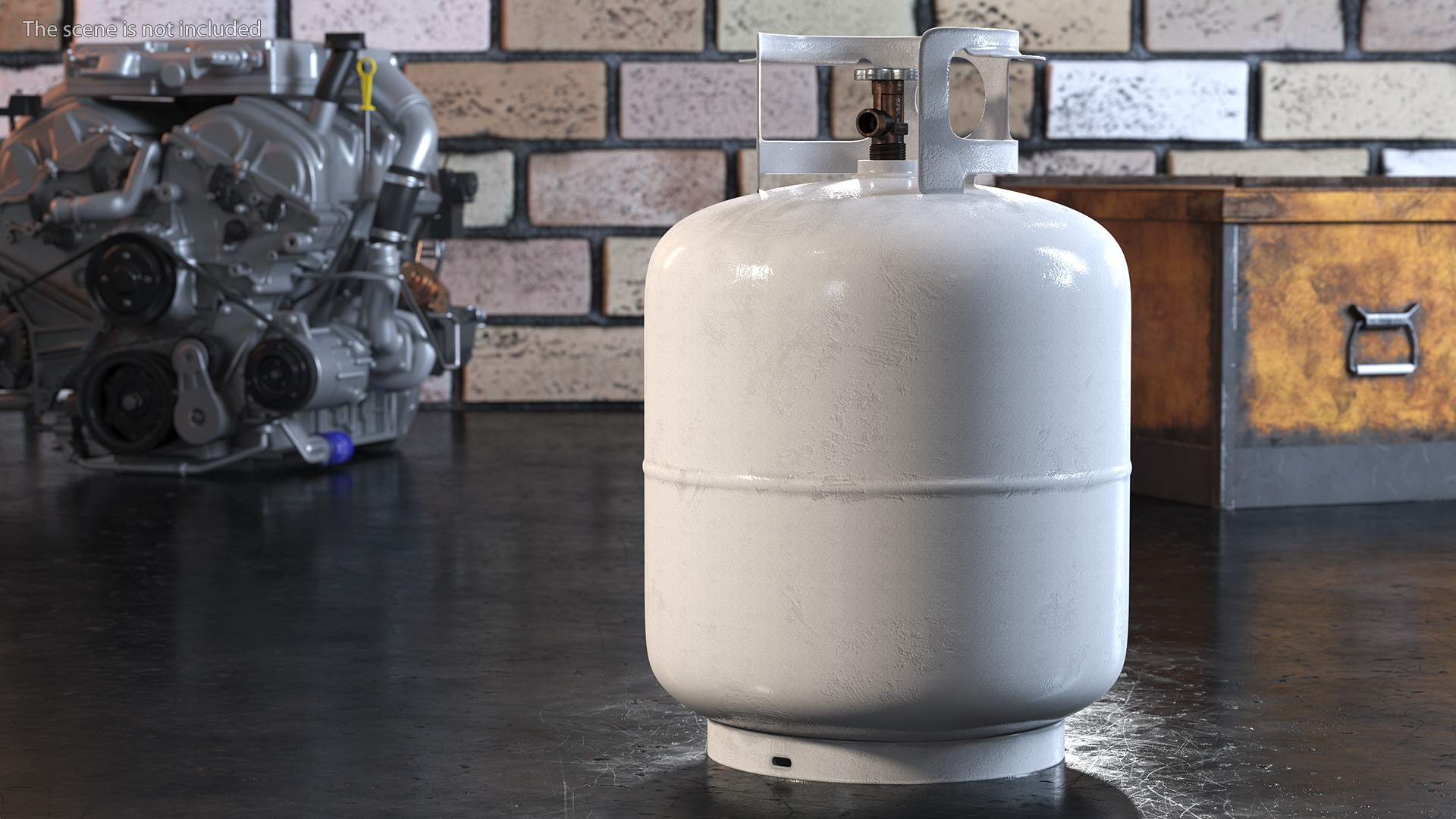 Small Gas Cylinder Dusty 3D model