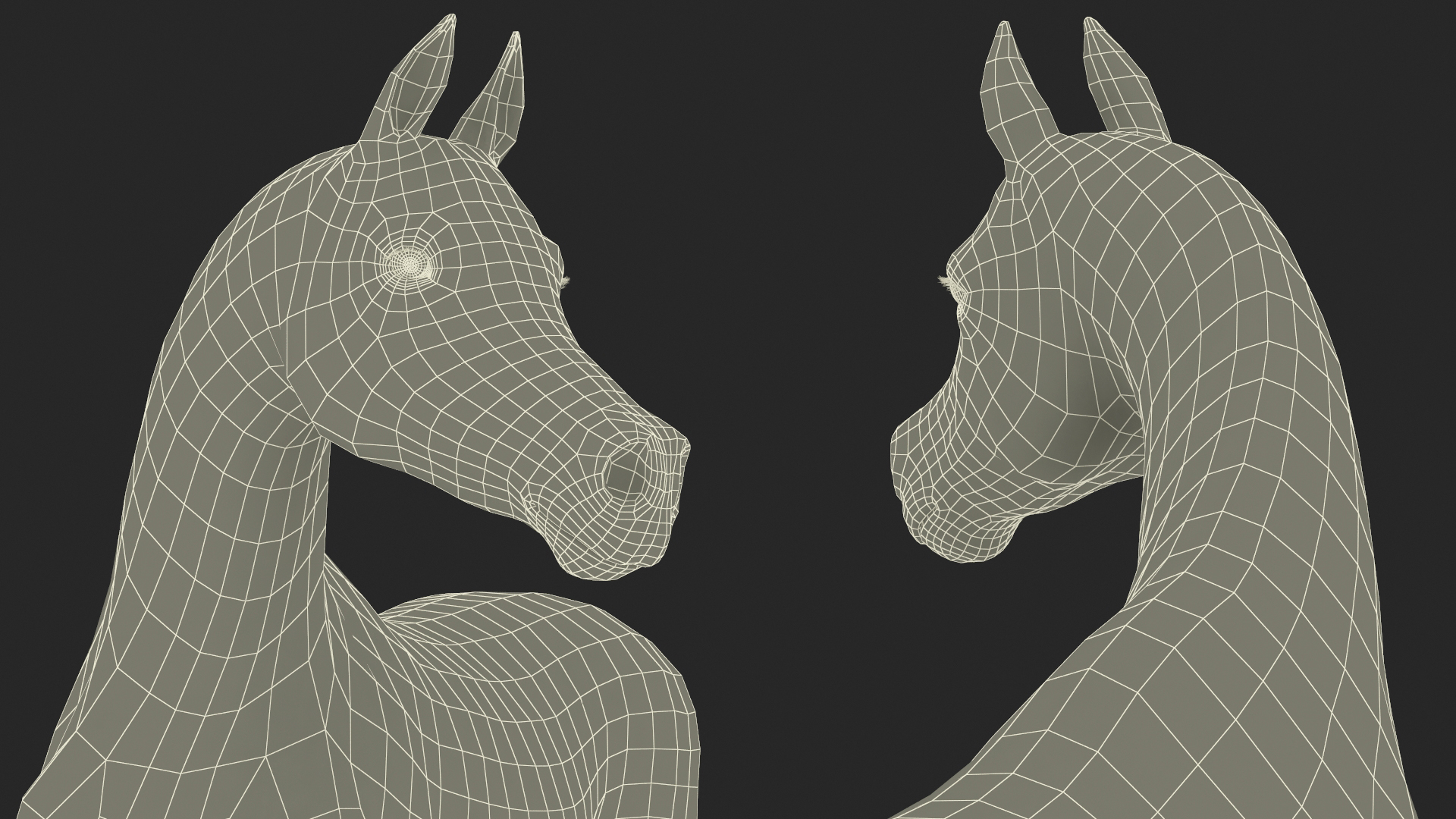 Arabian Horse Black Stand Pose Fur 3D model