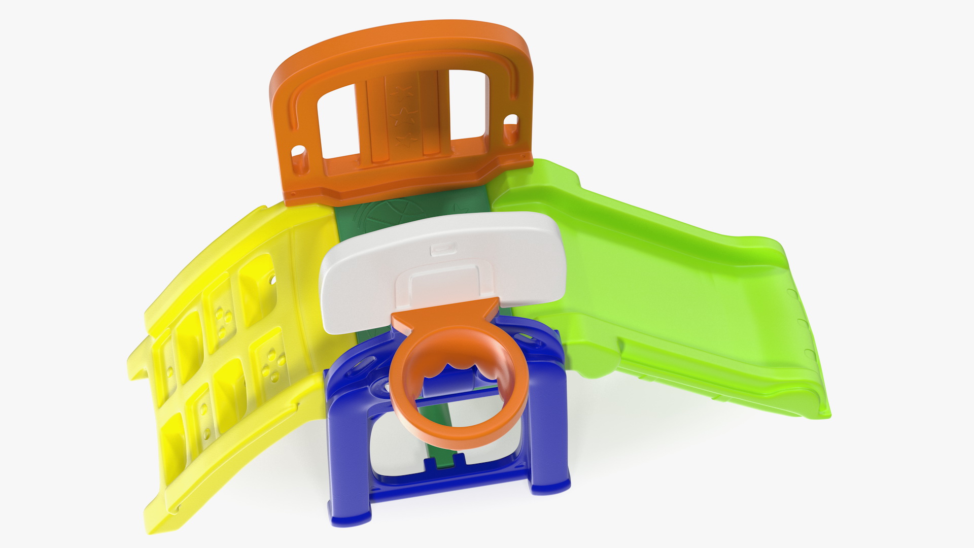 Plastic Kids Slide with Basketball Hoop 3D model