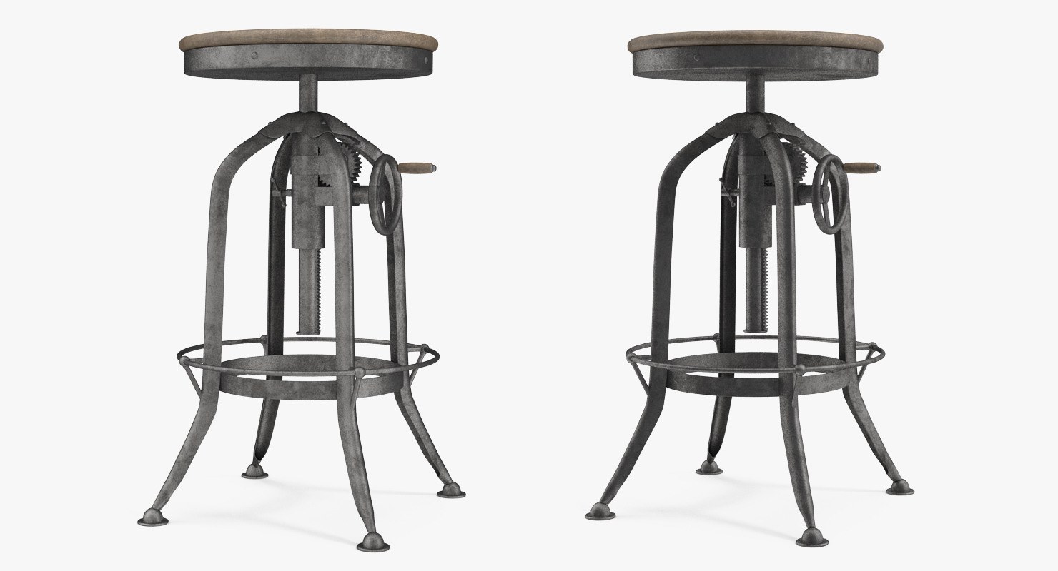 Vintage Bar Stool 3D