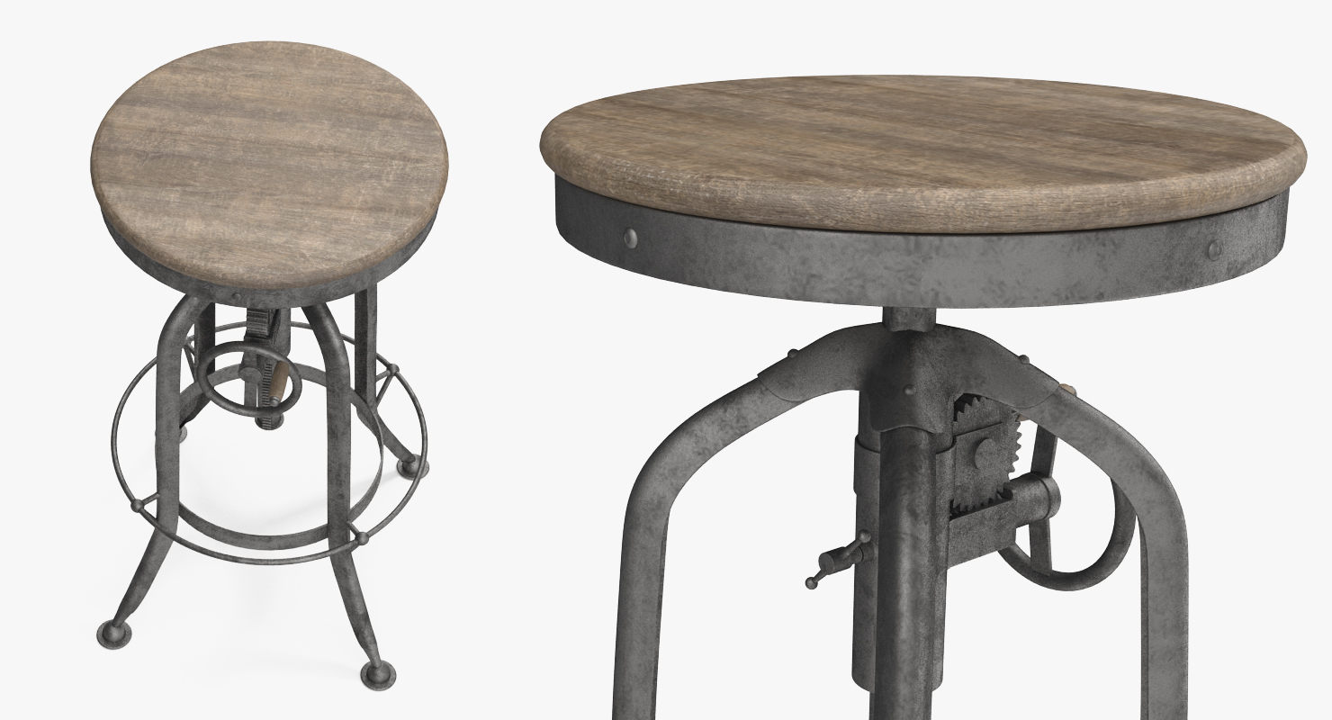 Vintage Bar Stool 3D