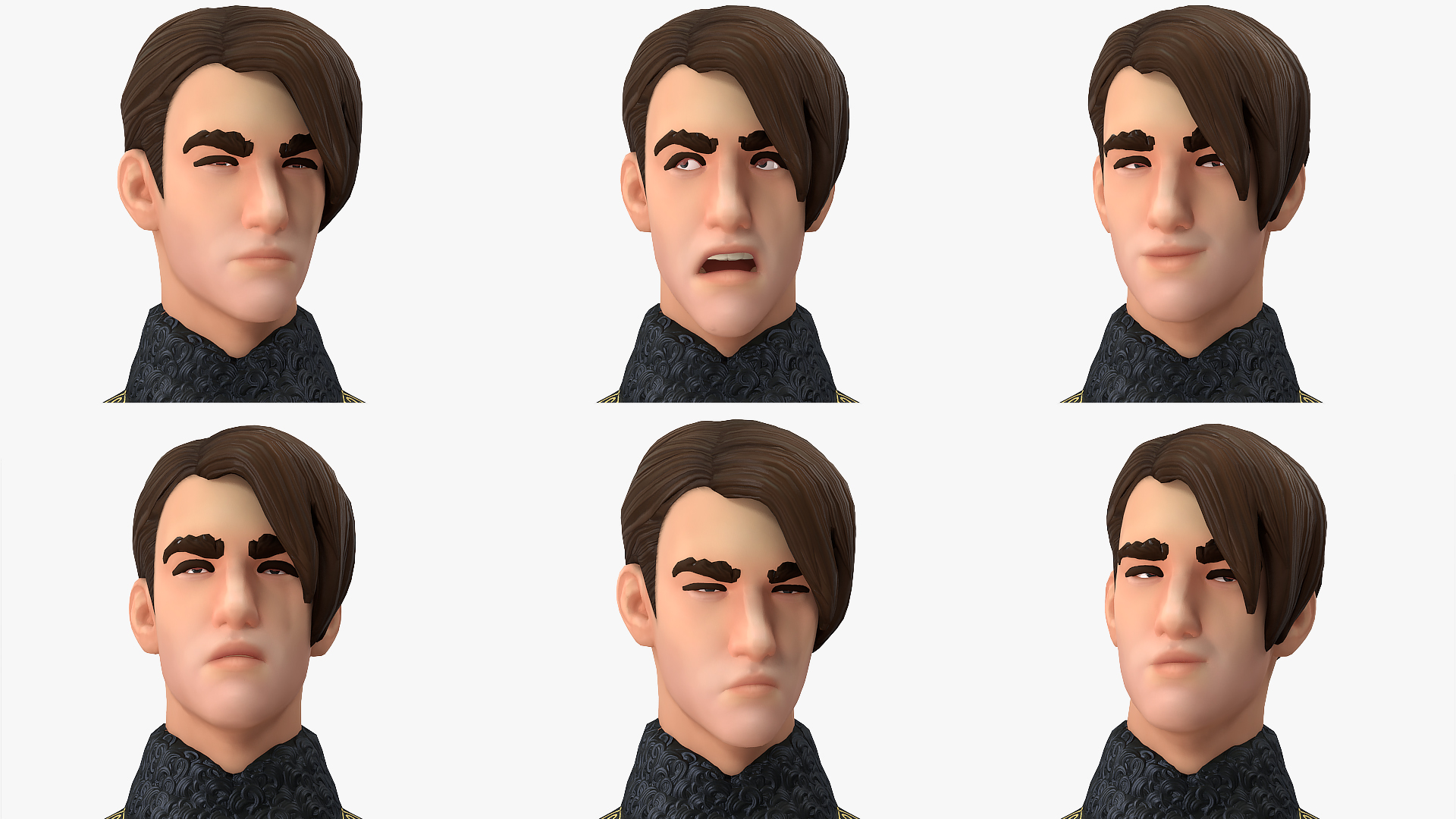 3D Cartoon Man in Cavalry Jacket Rigged