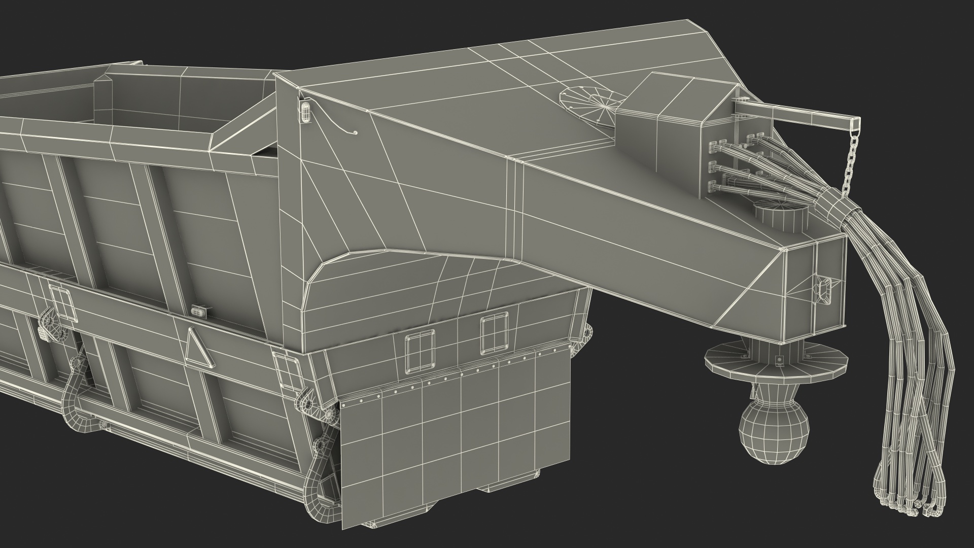 3D model Bottom Dump Trailer New Rigged